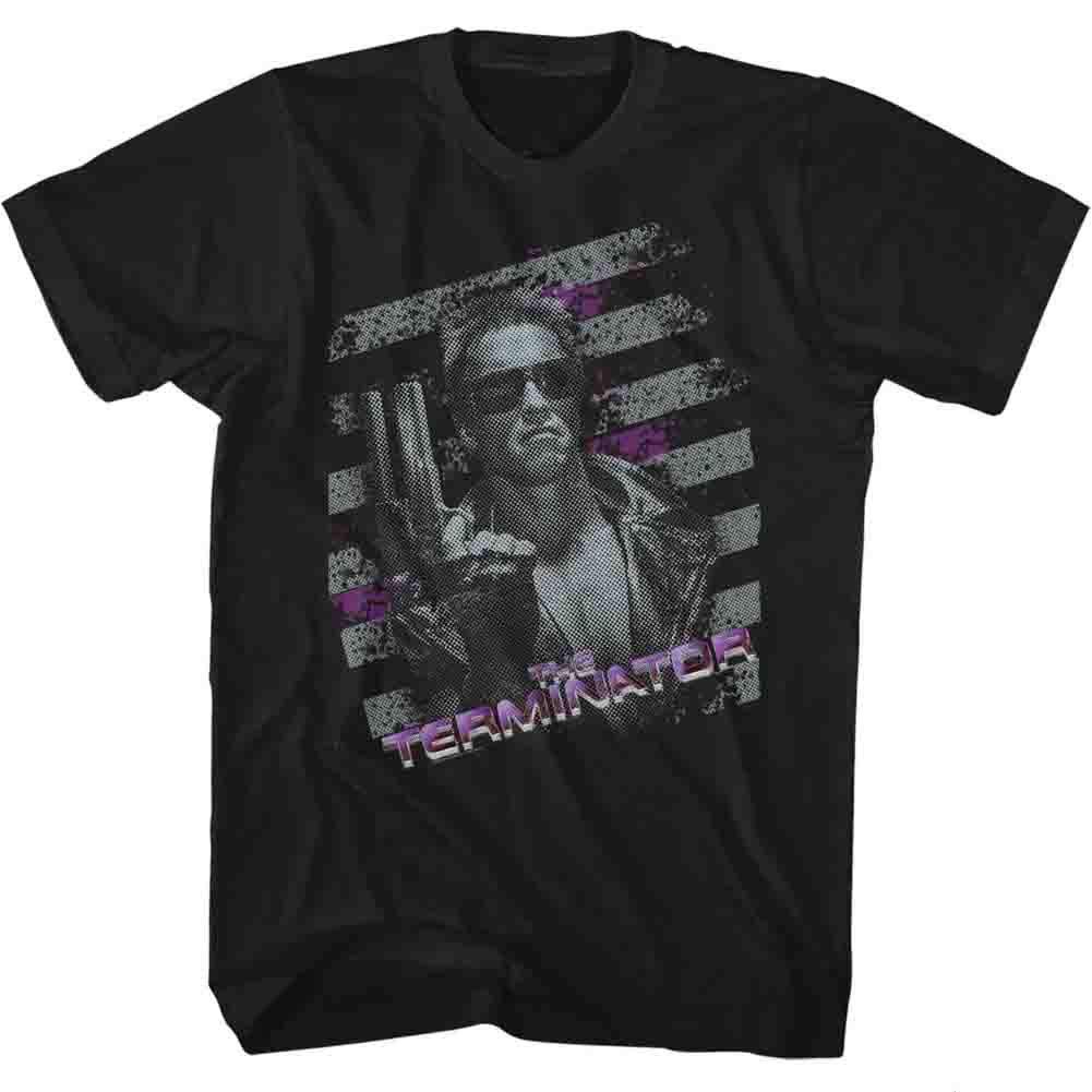 Terminator Men's Purple T-Shirt - Large Size in Black | Cool Graphic Tee for Casual Wear, Movies & Pop Culture Fans