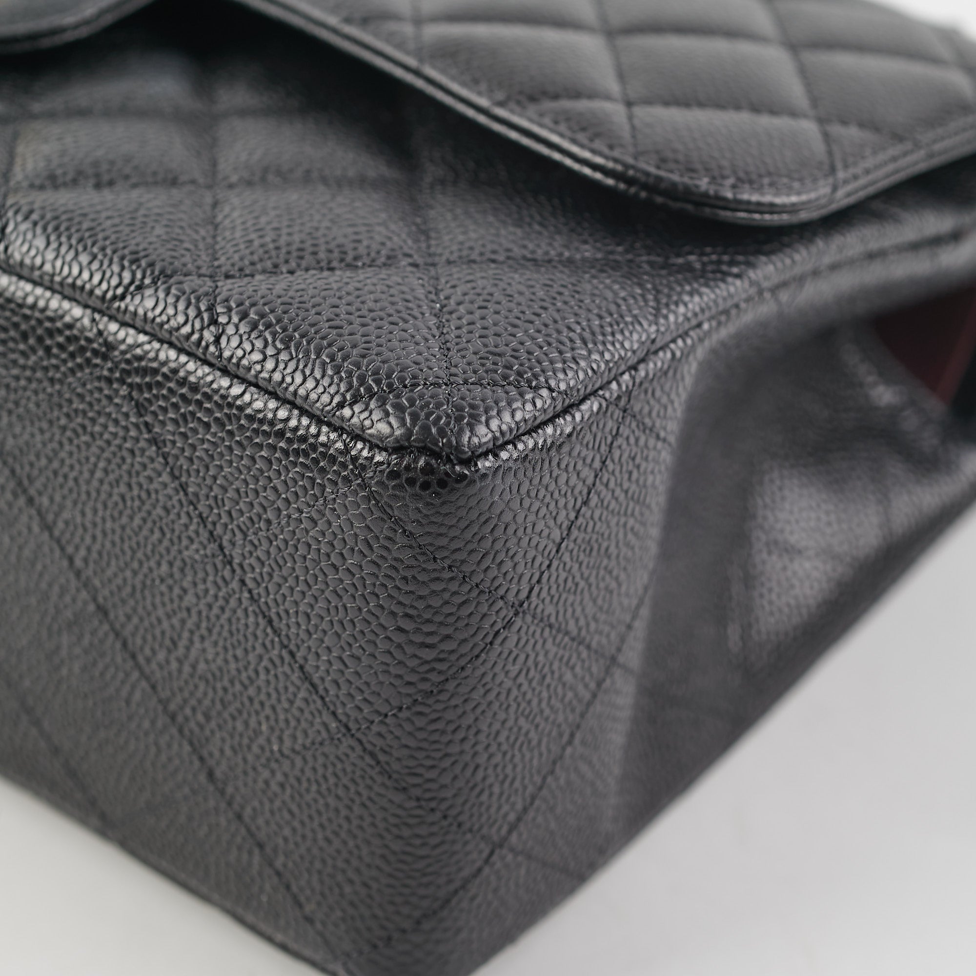 Authentic Chanel Quilted Jumbo Flap Bag in Black Caviar Leather with Gold Hardware - Perfect for Luxury Fashion & Special Occasions