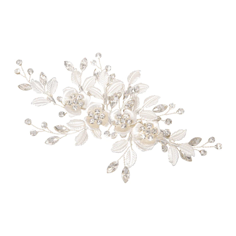 Elegant Silver Bridal Hair Clip with Sparkling Crystals - Perfect for Weddings, Prom & Special Occasions | A7576