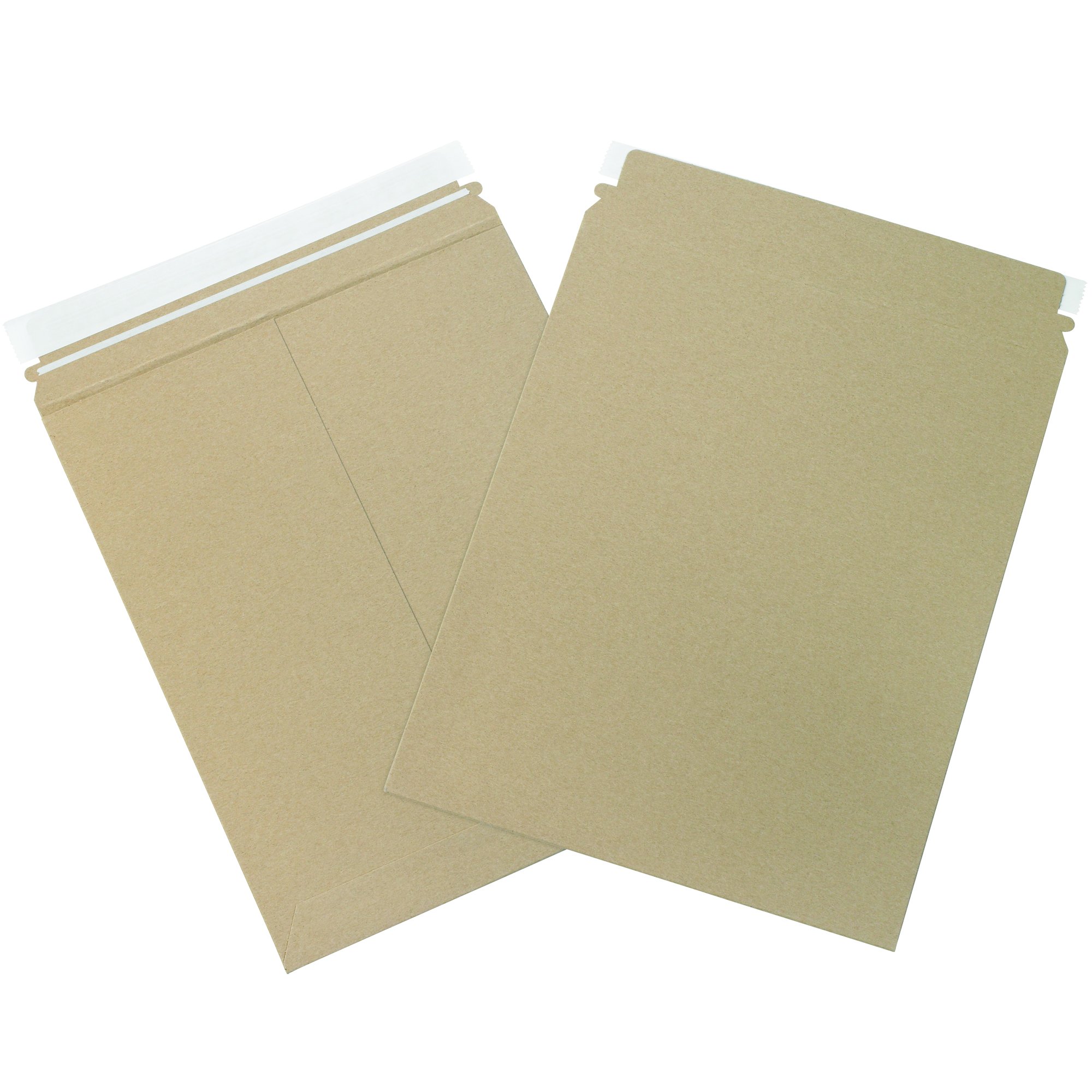 Tape Logic 11 x 13 1/2 Inch Stayflats Rigid Flat Mailers - Kraft Brown (100 Pack) | Photo & Document Mailers with Peel & Seal Closure | Easy Tear Strip Opening | Perfect for eBay, Etsy & Amazon Shipping
