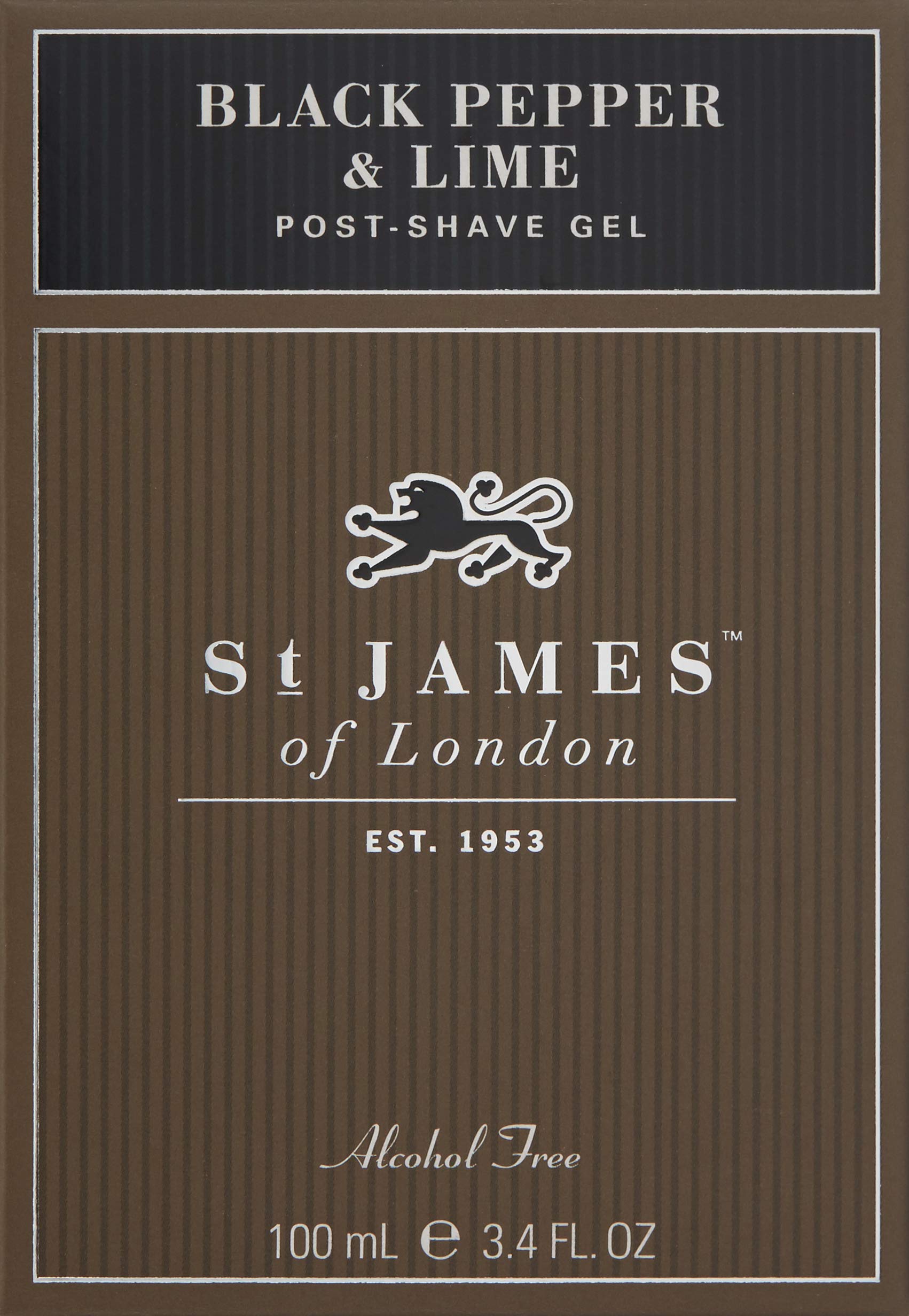 St James of London Black Pepper & Lime Post Shave Gel for Men – 3.4 oz Soothing & Hydrating After Shave Gel – Perfect for Sensitive Skin & Close Shaves – Ideal for Daily Grooming Routine & Post-Shave Care
