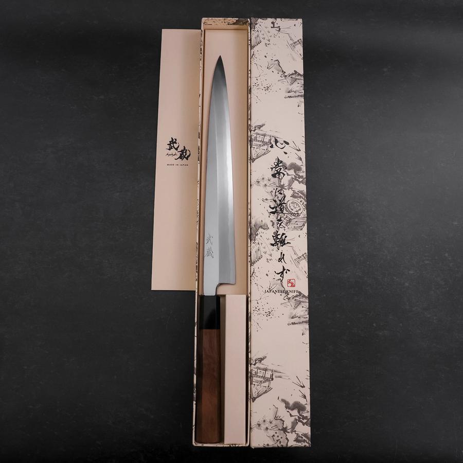 Premium Yanagiba Sushi Knife - White Steel #2 Hon Kasumi Blade with Buffalo Walnut Handle (270mm) - Perfect for Sushi Chefs & Japanese Cuisine Preparation