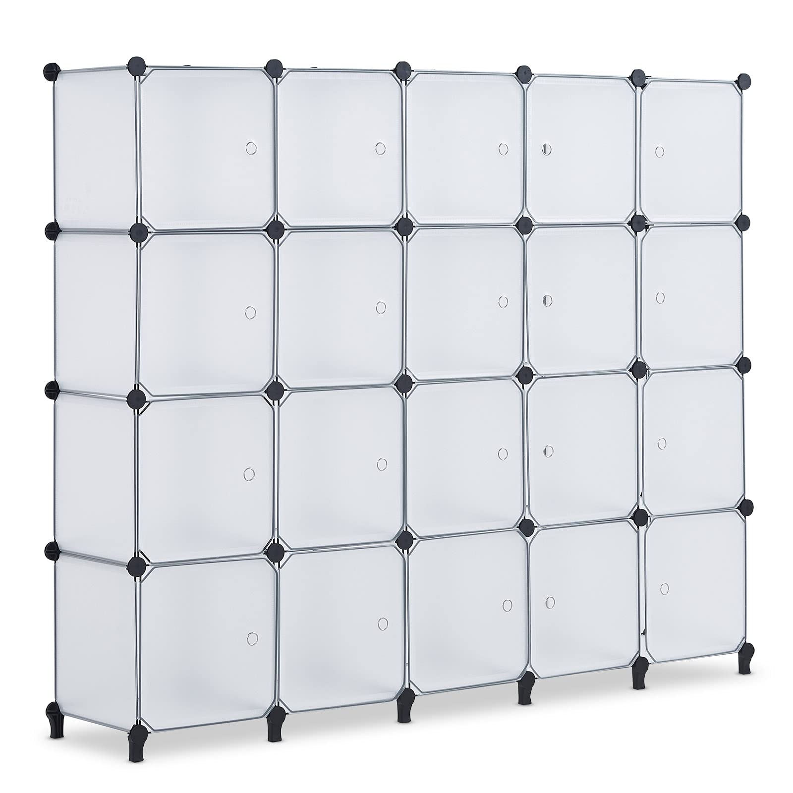 20 Cube Storage Organizer with Doors - Portable Modular Closet Organizer for Clothes, Books, Shoes & Toys | DIY Wardrobe Cabinet & Shelf Storage Solution for Bedroom, Nursery, Office & Dorm Organization