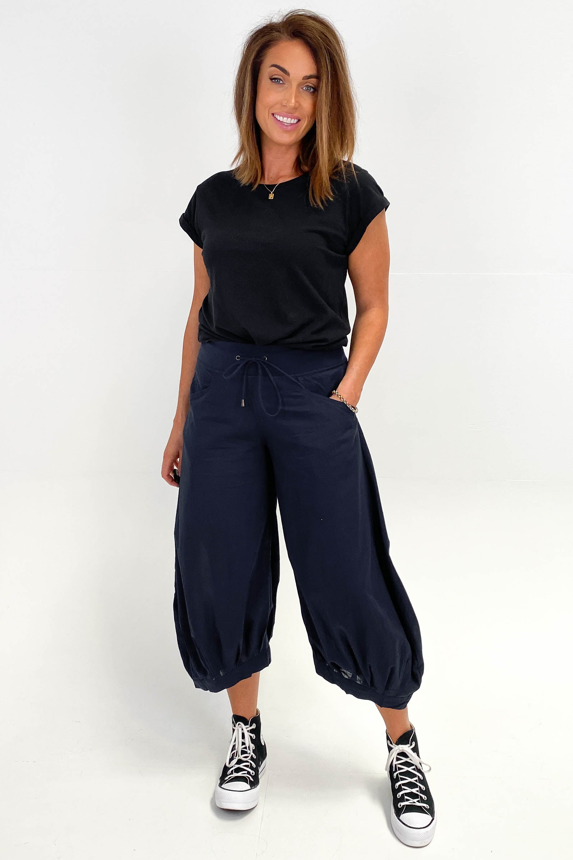 Boom Shankar Guru Pant Basic Navy - Comfortable Yoga Pants for Women, Stretchy High Waist Lounge Leggings - Perfect for Yoga, Workouts, and Casual Wear