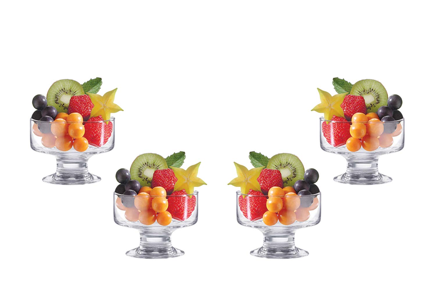 Premium 7oz Ice Cream Glass Bowls - Elegant Dessert Bowls for Ice Cream, Sundae, Fruit, Snacks & Party Serving - Durable Dinnerware Set of 4 - Perfect for Home Entertaining, Restaurants & Special Occasions