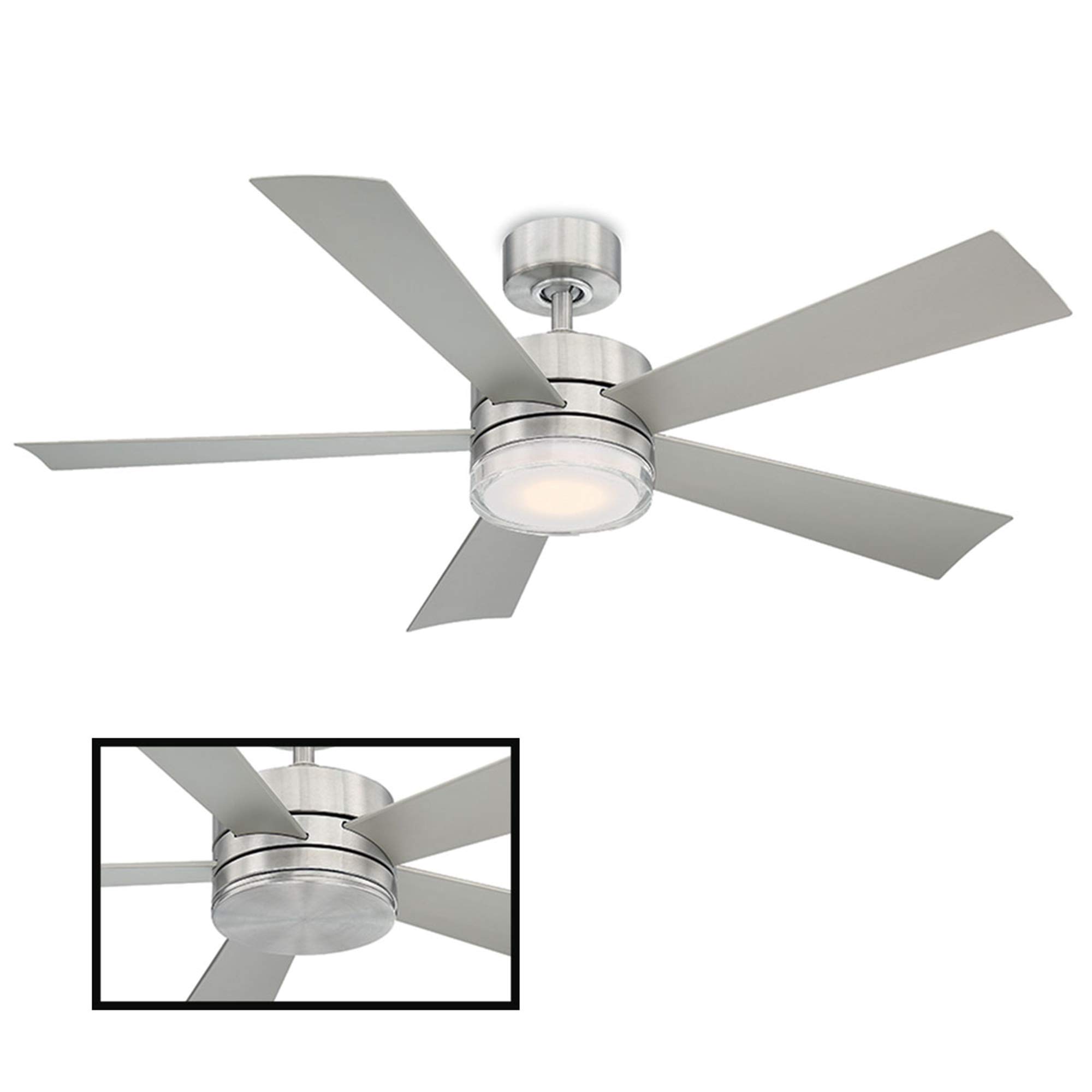 Wynd Smart 52-Inch Indoor/Outdoor Ceiling Fan with 3000K LED Light, Remote Control, Alexa & Google Assistant Compatibility, iOS/Android App Integration for Home, Office, and Patio Use