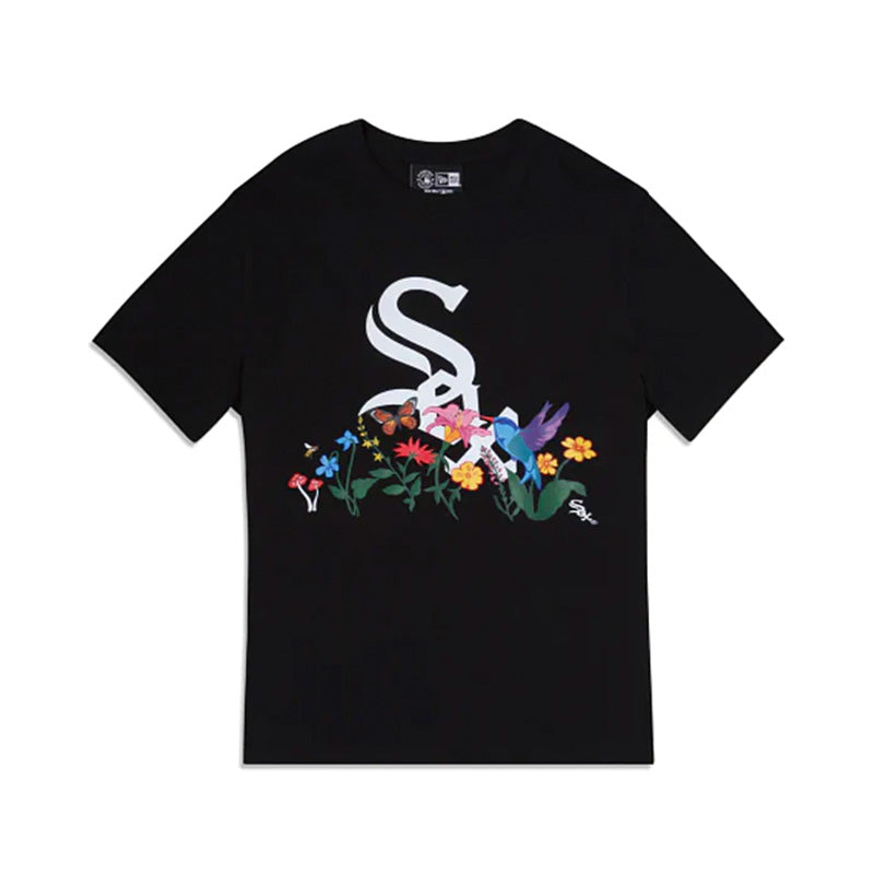 Chicago White Sox Blooming Black Men's T-Shirt - Official MLB Baseball Fan Apparel - Comfortable Cotton Tee for Game Day, Casual Wear & Sports Events