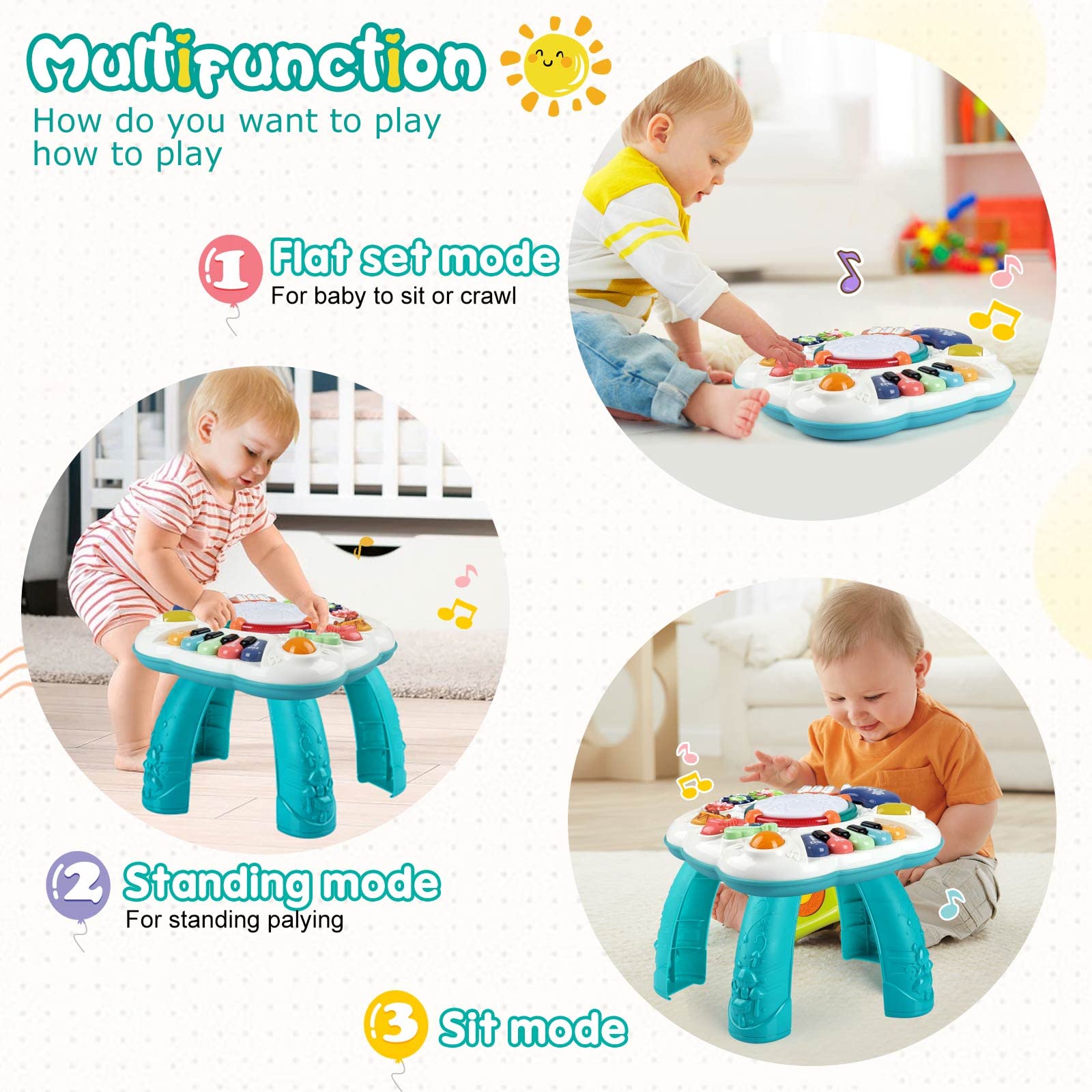 Best Baby Activity Center & Musical Learning Toy for 6-18 Month Olds - Interactive Toddler Toys for 1-3 Year Old Boys & Girls - Perfect Gift for Birthdays & Early Childhood Development - Ideal for Playtime, Learning & Sensory Stimulation