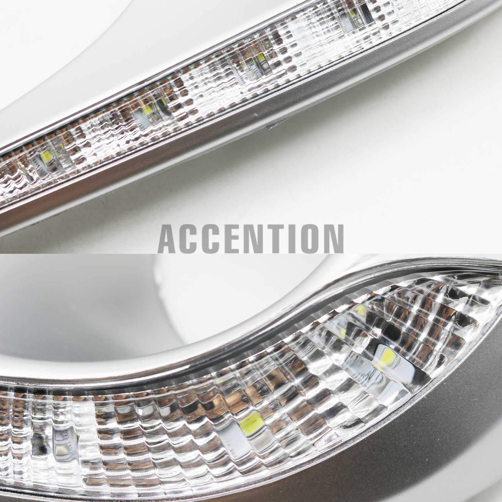 2012-2013 Toyota Highlander LED DRL Daytime Running Lights with Fog Lamp Hole - High Visibility Car Lights for Night Driving & Safety Enhancement