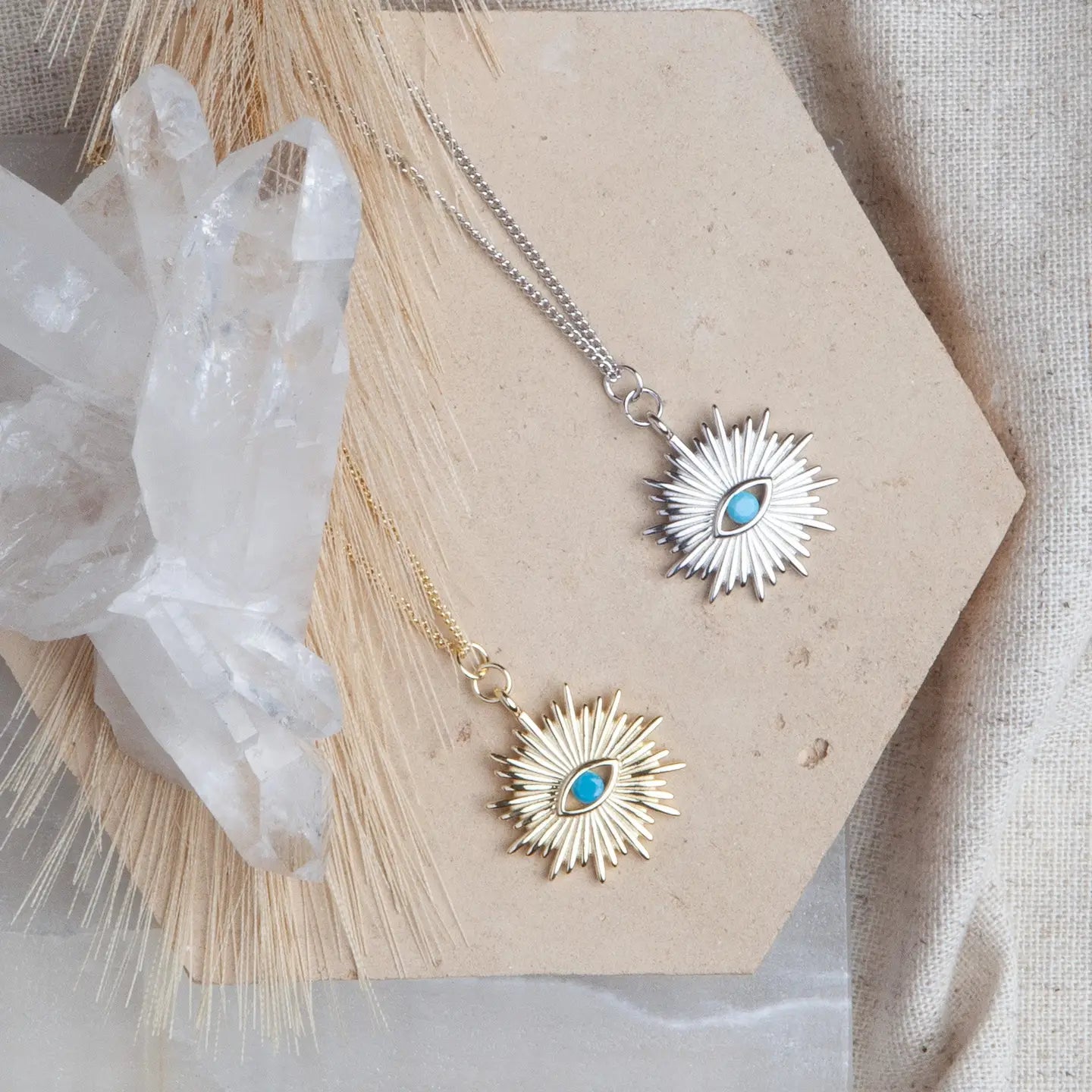 Atlantis Necklace with Genuine Turquoise Stone – Elegant Bohemian Jewelry for Women, Perfect for Beach Vacations & Boho Fashion
