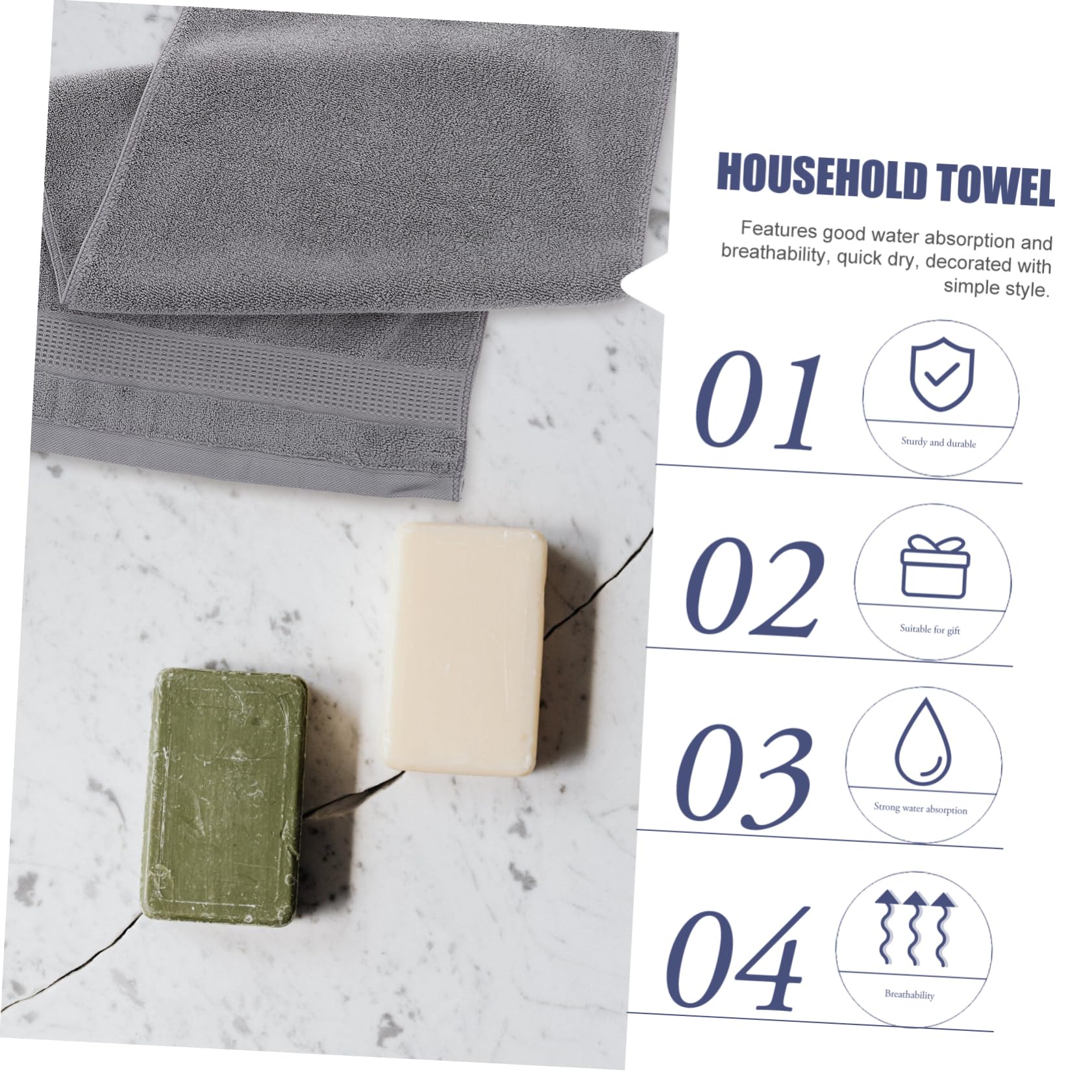 Premium Cotton Bath Towels Set - Soft & Absorbent Hemoton Household Towels for Bathroom, Gym, Kitchen & Face | Couples, Kids & Cleaning Use | Eco-Friendly Woven Cotton Washcloths & Round Basket
