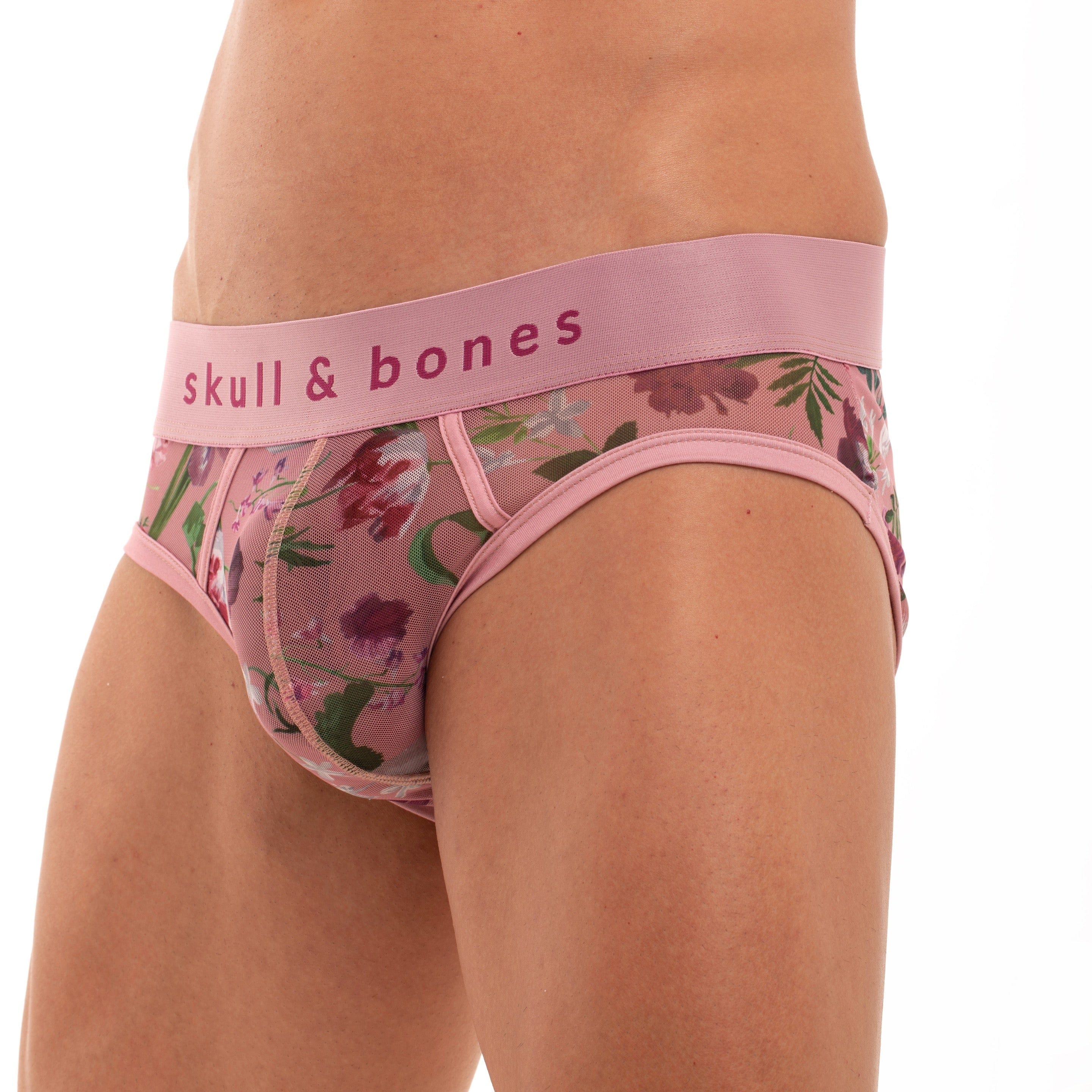 Dutch Floral Mesh Brief Pink - Comfortable Lace Underwear for Women, Breathable & Soft Panties, Perfect for Daily Wear, Sleep & Special Occasions