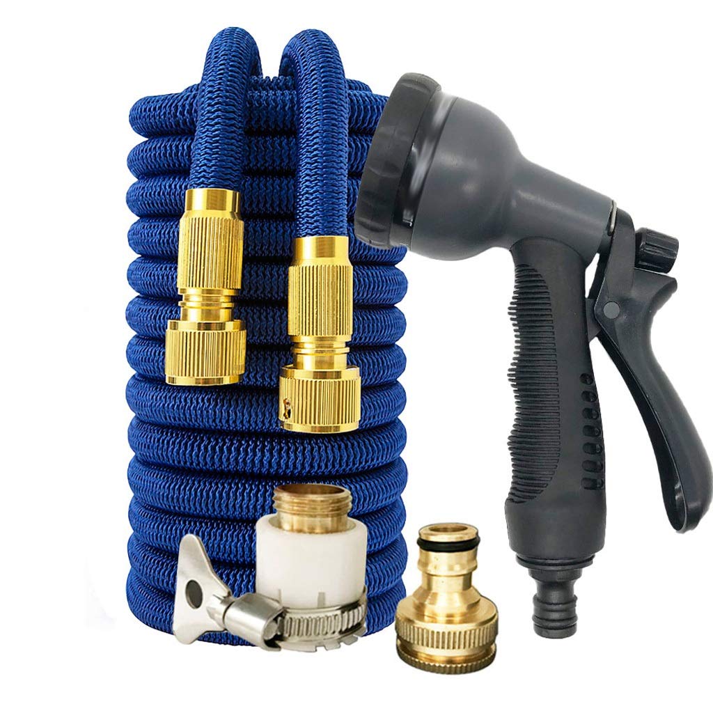 **Expandable Magic Garden Hose 50FT (15M) - Flexible, Extensible Water Pipe for Car Washing, Lawn & Plant Watering - Lightweight & Durable (Blue)**