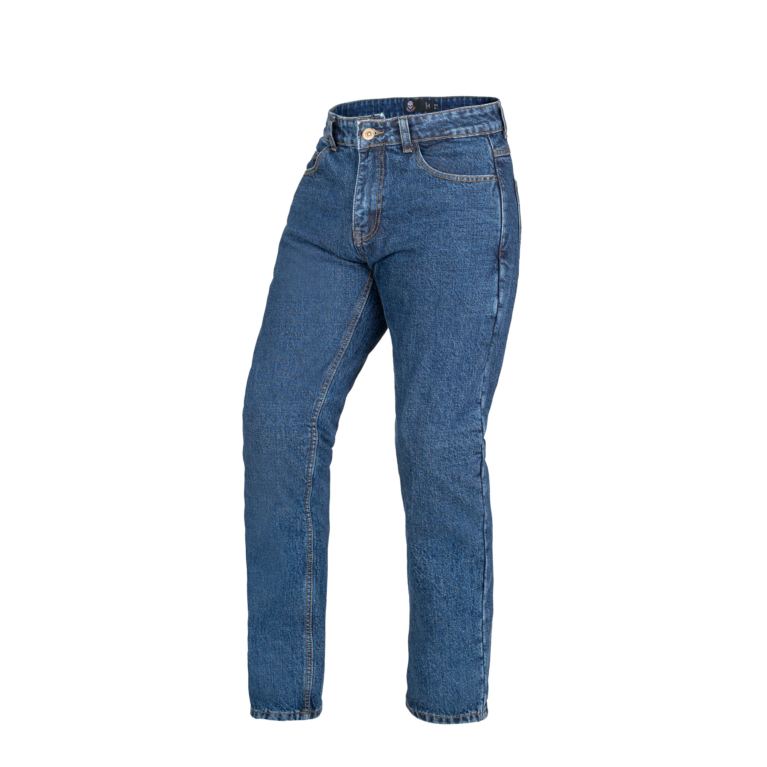 WICKED STOCK CE Level 2 Armored Motorcycle Jeans for Men - Protective Riding Pants in Dark Blue - Perfect for Street Biking & Commuting