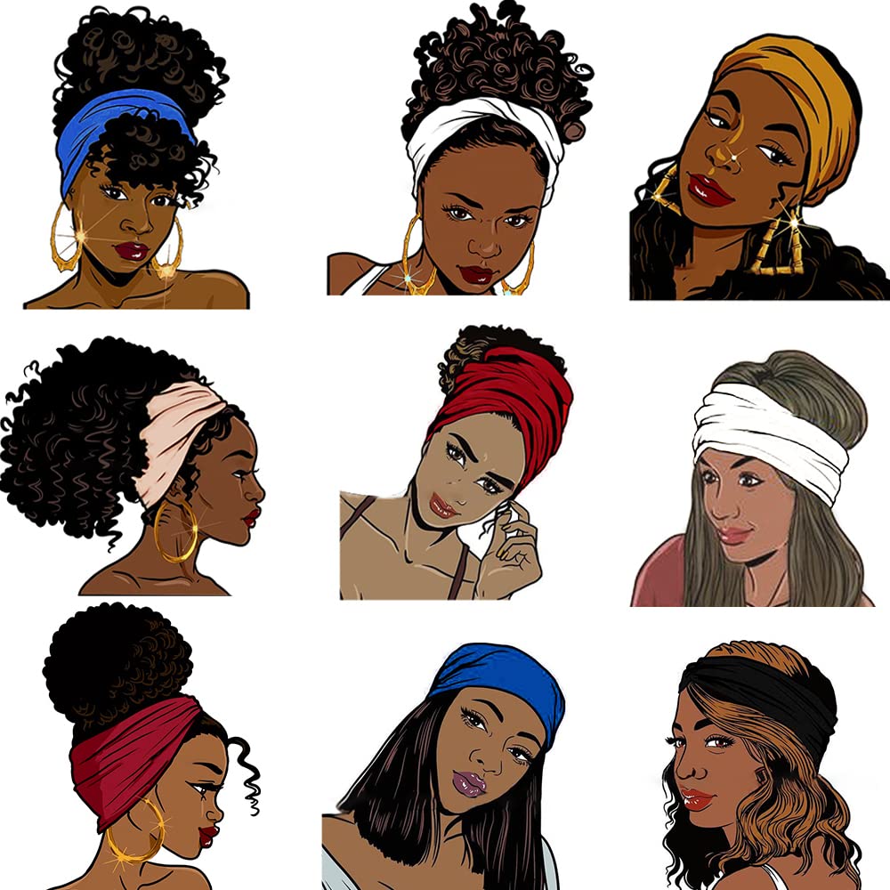 7'' Extra Wide Non-Slip Boho Headbands for Women - Fashion Knotted Yoga & Workout Head Wraps - African Hair Accessories for Gym, Running, and Everyday Style