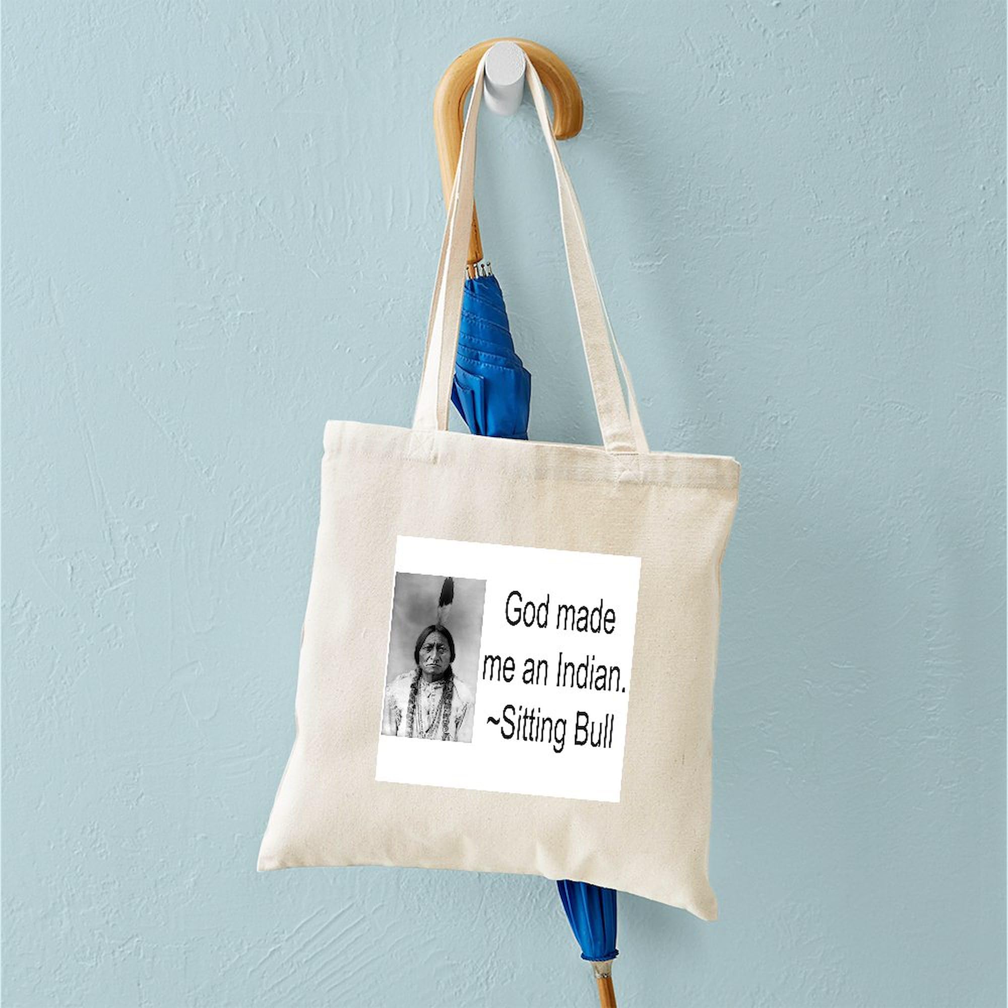 God Made Me An Indian Tote Bag - Natural Canvas Reusable Shopping Bag for Groceries, Beach & Everyday Use | Eco-Friendly Cotton Tote with Inspirational Quote