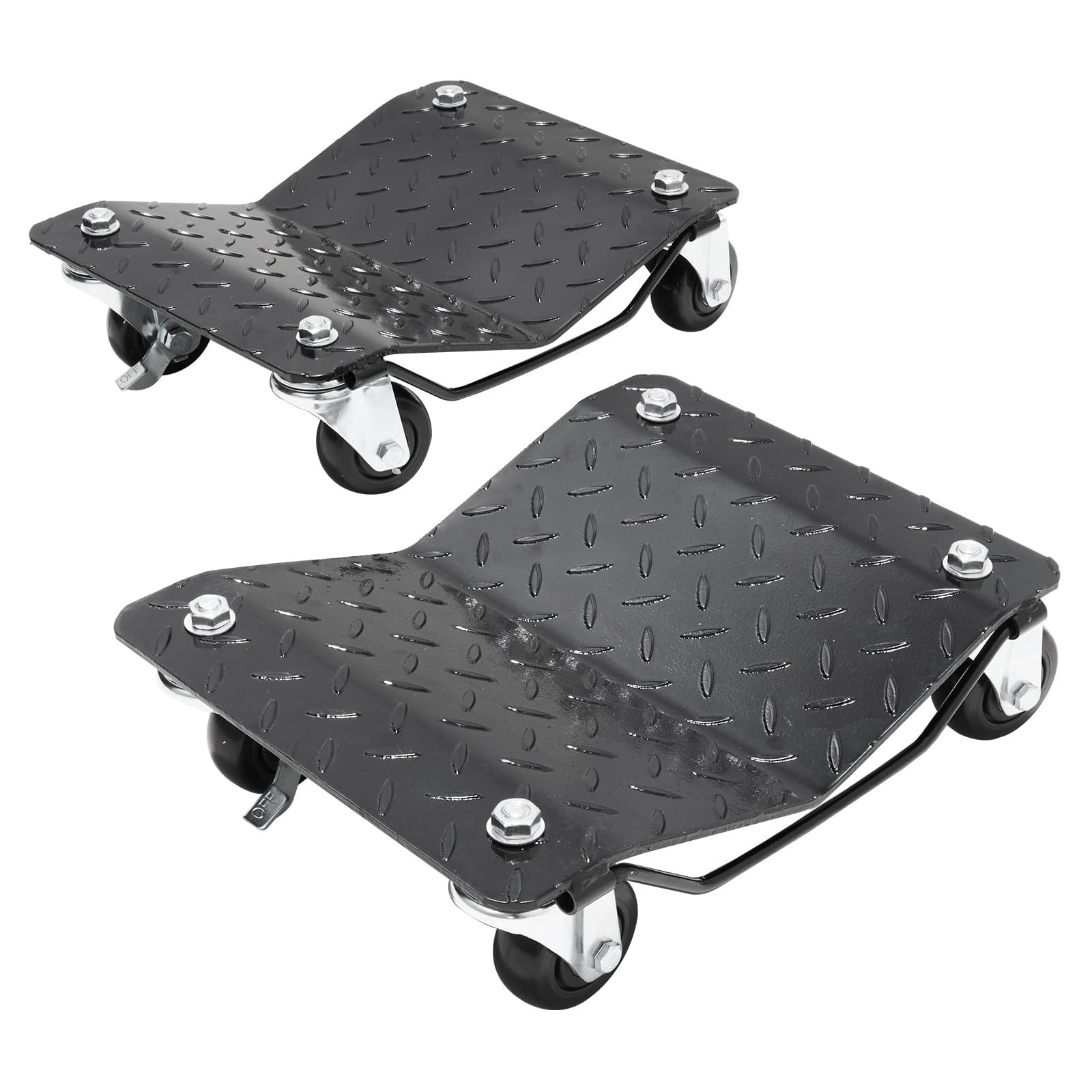 VEVOR 2-Piece Heavy-Duty Wheel Dolly Set - 3000 lbs Capacity Car Moving Dolly for Cars, Trucks, Trailers, Motorcycles & Boats - Perfect for Garage Repairs, Vehicle Storage & Auto Shop Maintenance