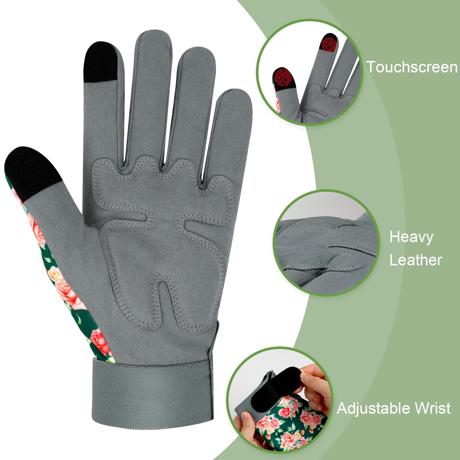 Best Women's Gardening Gloves - Durable Leather Thorn Proof Work Gloves for Outdoor Planting, Weeding & Landscaping | Perfect for Gardeners & DIY Enthusiasts