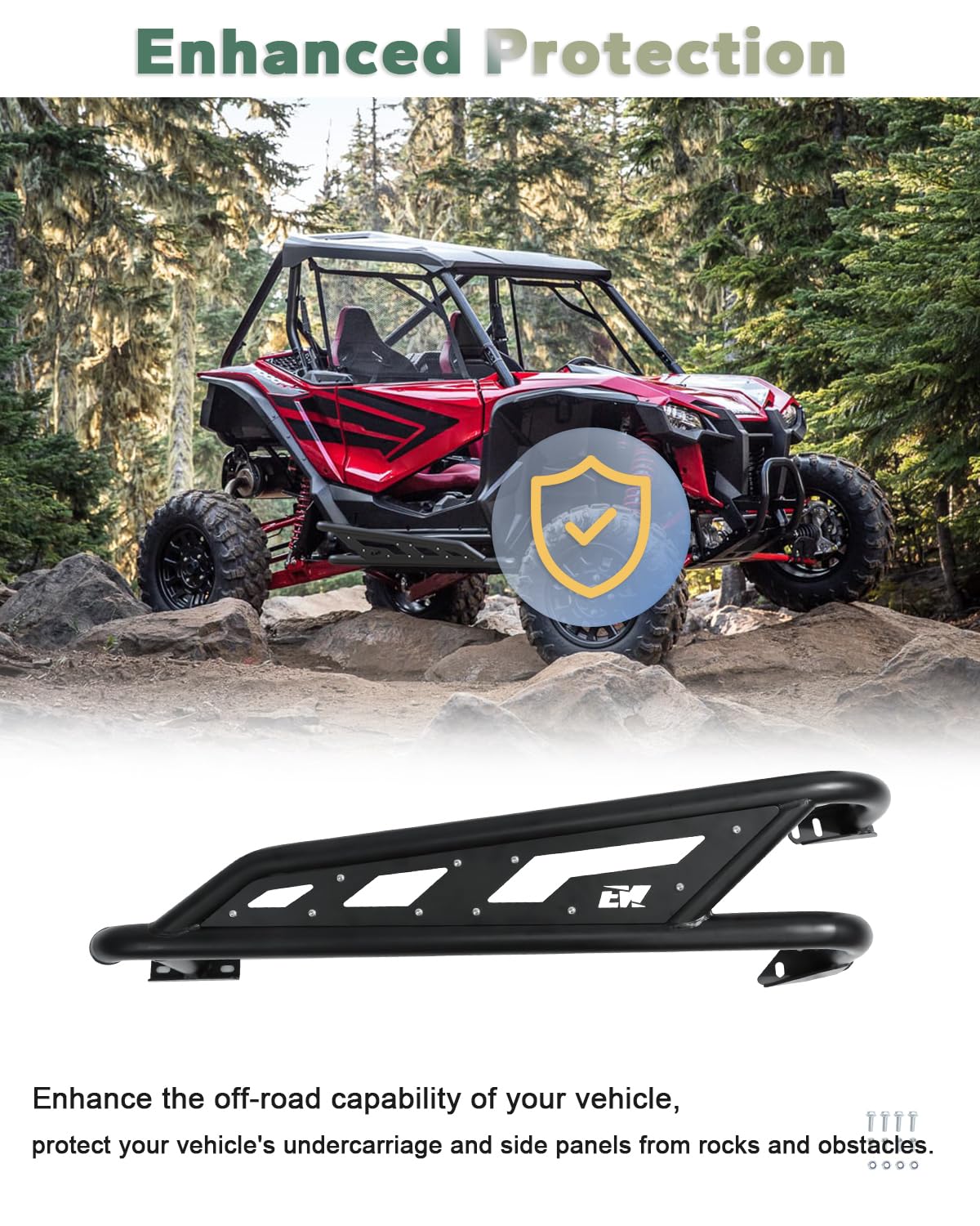 NIXFACE Talon 1000 N ERF Bars/Tree Kickers/Rock Sliders for 2019+ Honda Talon 1000R & 1000X - Heavy Duty Steel Tubing Off-Road Protection - Perfect for Trail Riding, Rock Crawling & UTV Adventures