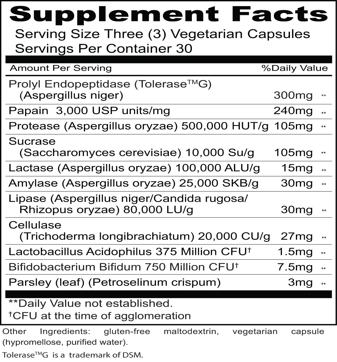 Gluten Resolve™ - 90 Vegetarian Capsules | Plant-Based Digestive Enzyme Supplement for Gluten Sensitivity | Supports Gluten-Free Lifestyle | Ideal for Dining Out & Travel