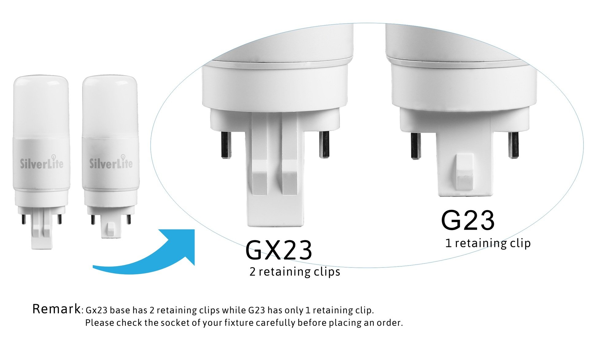 Silverlite Plug & Play 7W LED Stick PL Bulb (18W CFL Equivalent) - GX23-2 Pin Base, 700LM Warm White 3000K, 120-277V CFL Ballast Compatible, UL Classified (10 Pack) - Perfect for Office Lighting, Retail Stores & Home Fixtures