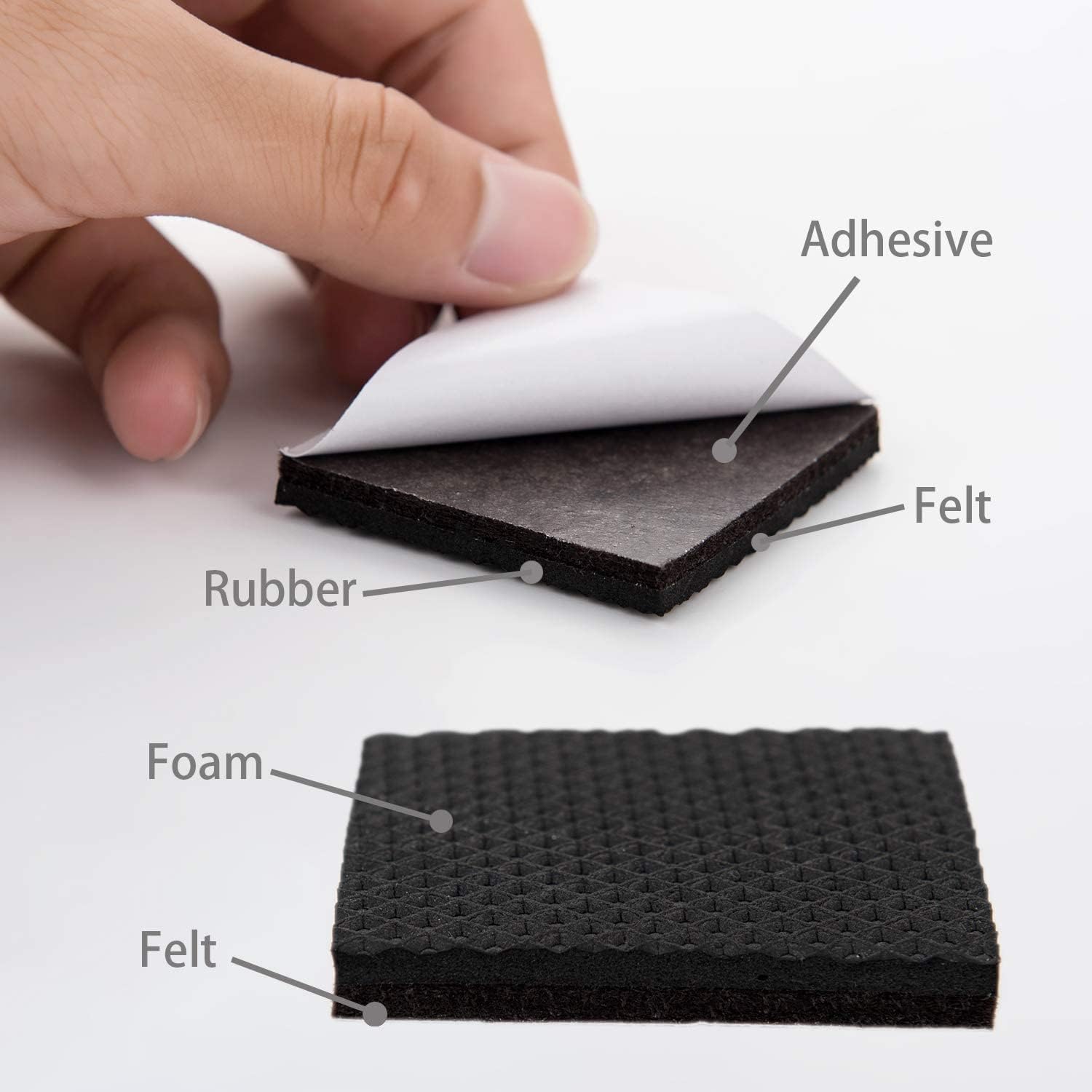 Yelanon Non Slip Furniture Pads - 24 Pack 2-Inch Self Adhesive Rubber Grippers for Hardwood Floors, Anti-Slide Furniture Leg Protectors for Couches, Chairs, Tables - Protect Floors & Reduce Noise (Home & Office Use)