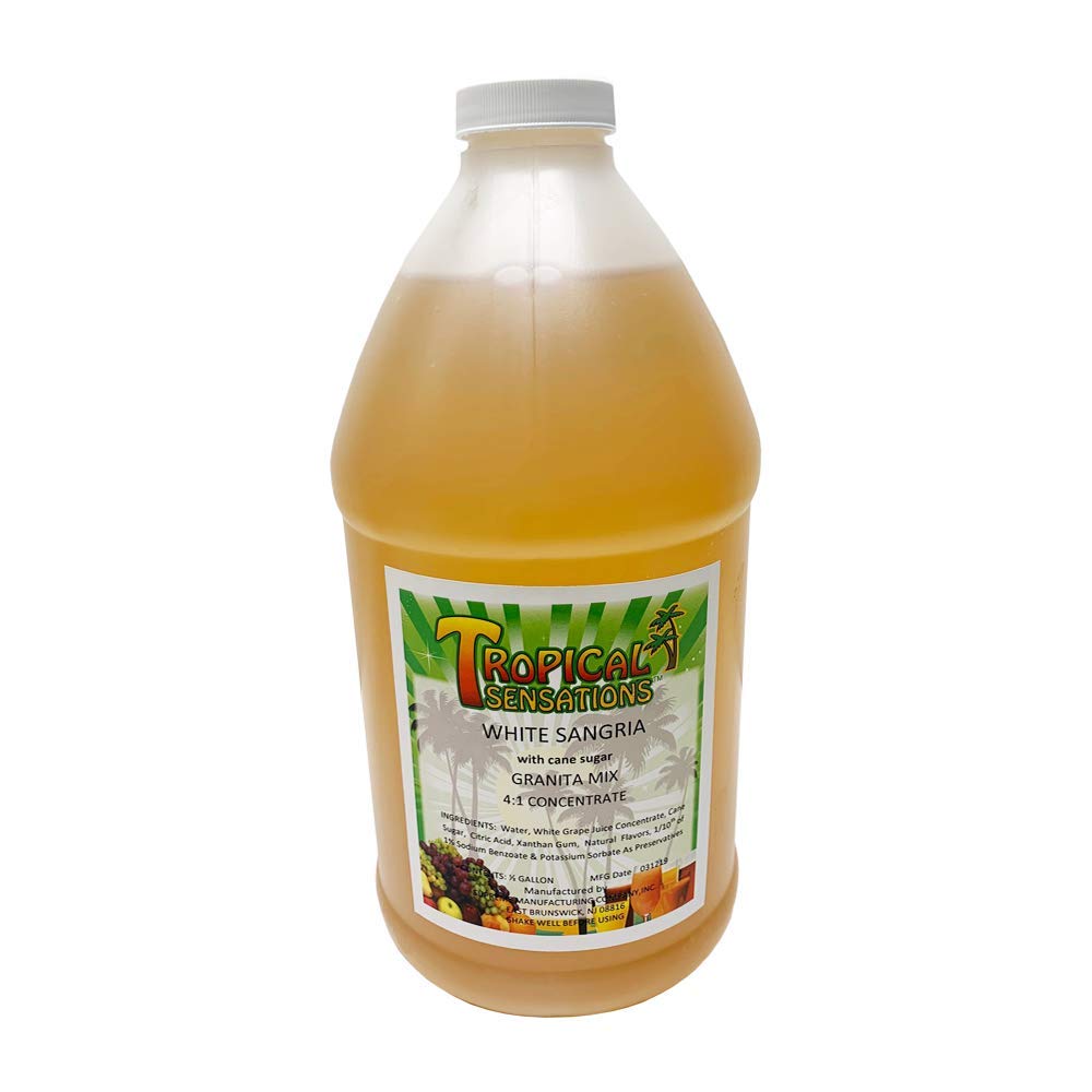 Tropical Sensations Slushie Mix - White Sangria Flavor, 6 Bottles (64 oz Each) - Perfect for Summer Parties, BBQs, and Poolside Refreshments