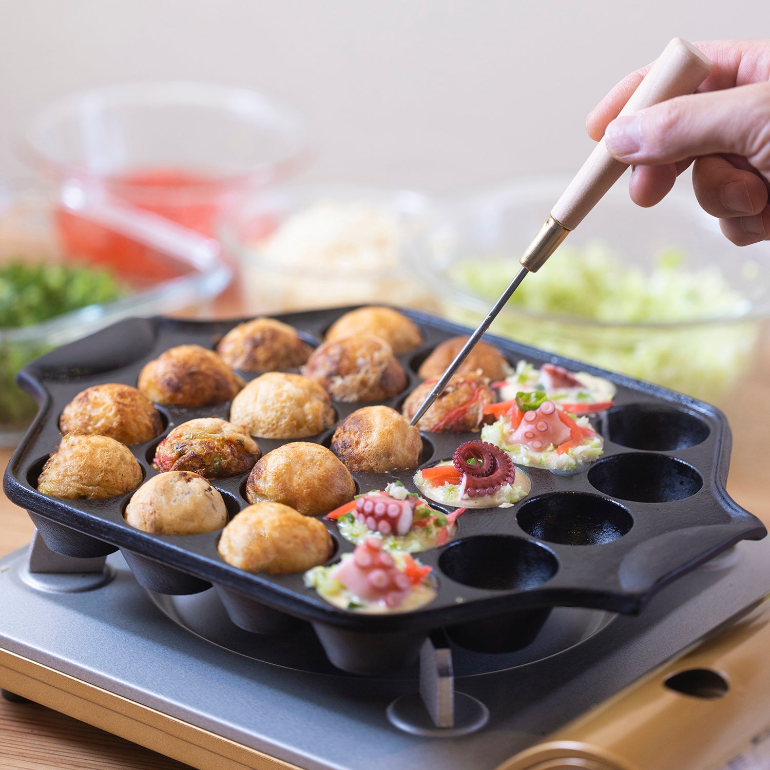 Premium Iwachu Nambu Cast Iron Takoyaki Pan - 23 Ball Japanese Grill Pan for Authentic Octopus Balls | Perfect for Home Cooking, Party Snacks & Japanese Cuisine Lovers