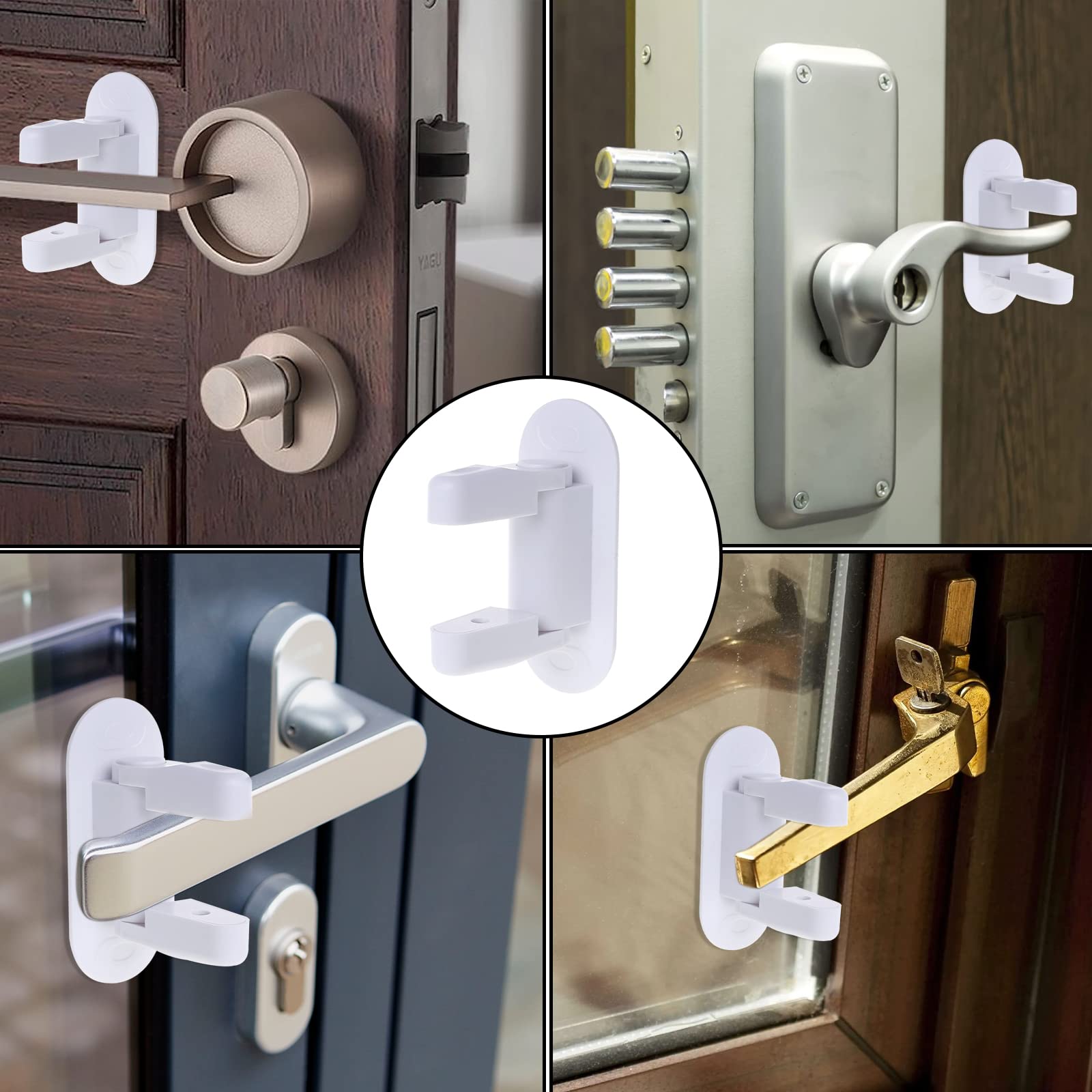 **Baby Proofing Cabinet Locks & Door Lever Locks Set - 2-Pack Adjustable Strap Locks & 6-Pack Child Safety Locks for Cabinets, Drawers, and Doors - Secure Home, Nursery, and Office Spaces**
