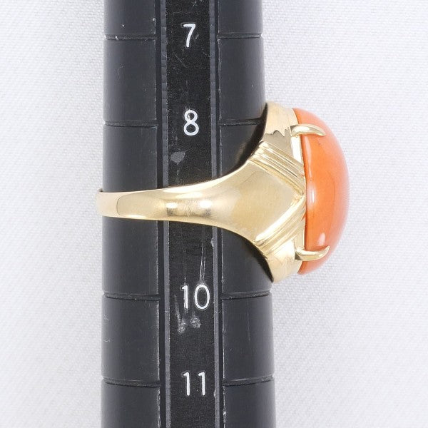 18K Yellow Gold Coral Ring for Women - Elegant Handmade Jewelry Gift for Birthday, Anniversary & Valentine's Day - Perfect for Beach Weddings & Summer Fashion Accessories