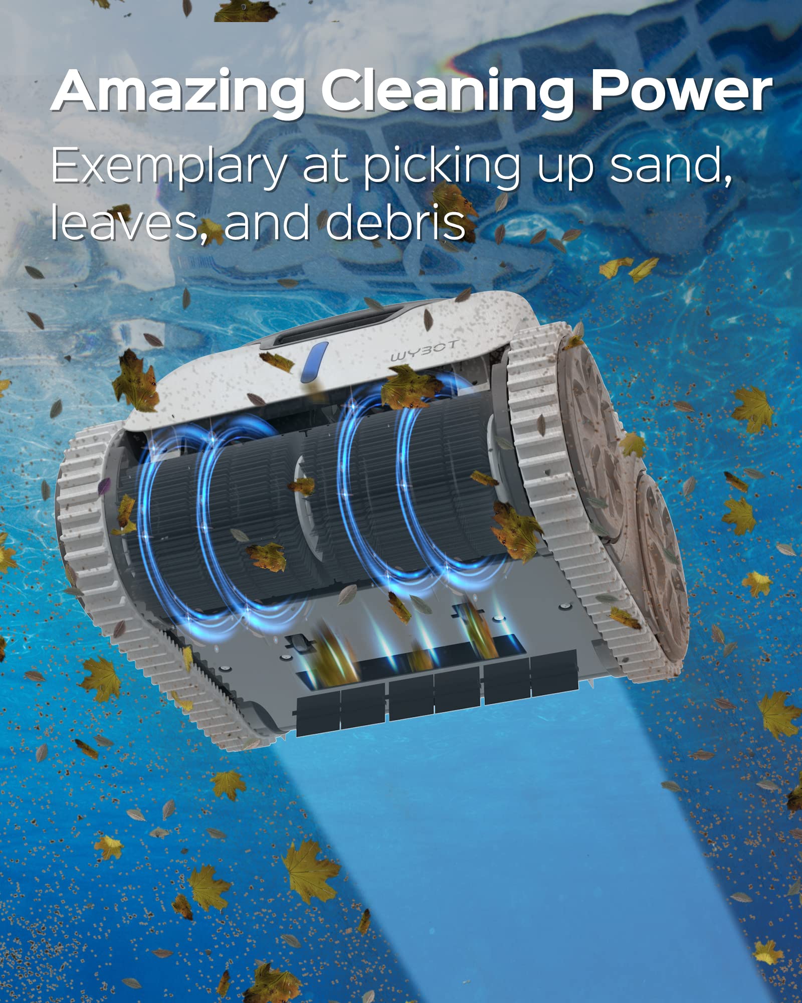 WYBOT Osprey 700 Pro Robotic Pool Cleaner with Smartphone APP Control - 65W Powerful Wall-Climbing Automatic Pool Vacuum with Smart Navigation, 9200mAh Battery & LED Indicator - Ideal for Inground Pools, Concrete & Tile Surfaces - Perfect for Weekly Maintenance & Deep Cleaning of Residential & Commercial Pools