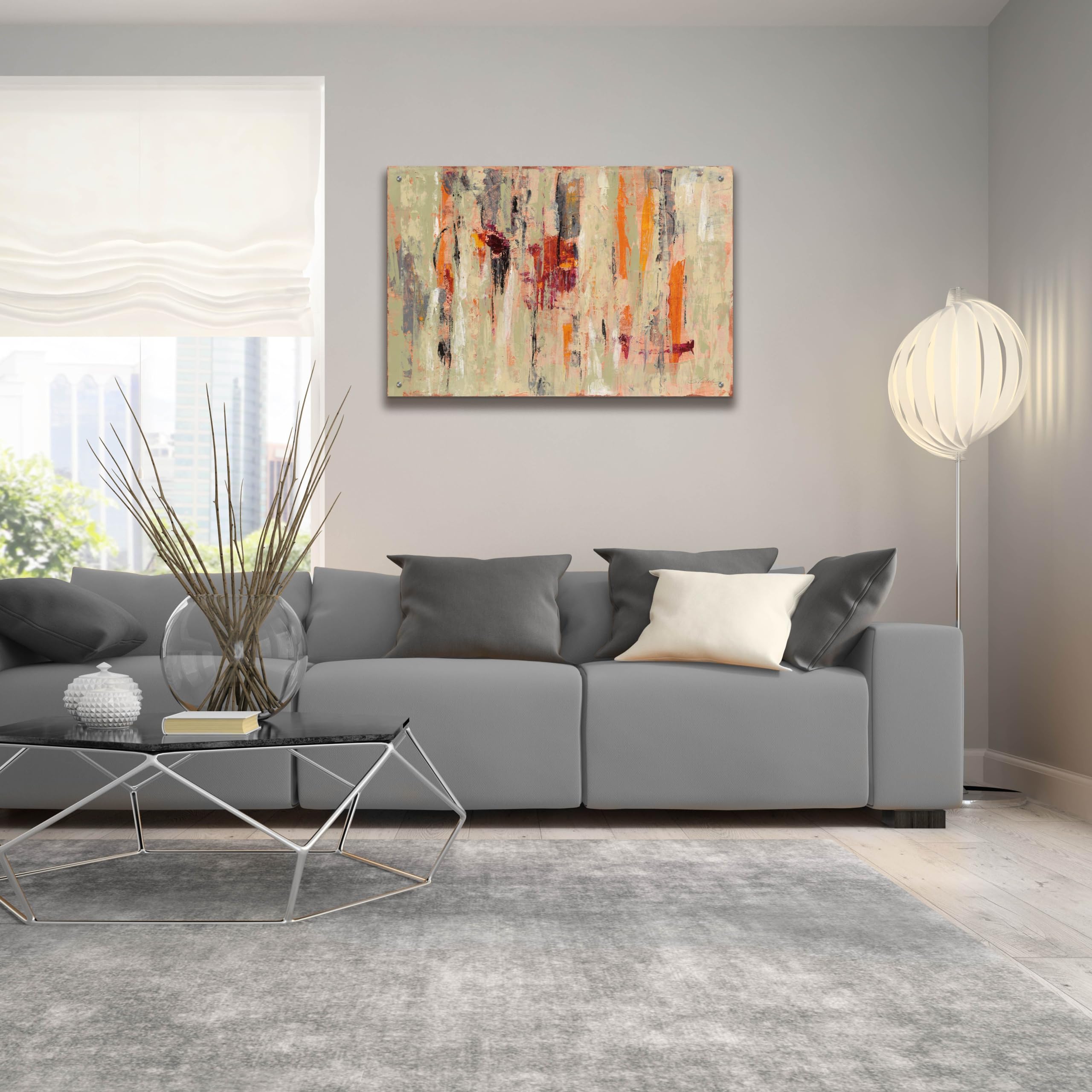 Epic Art 'Graffiti Wall I' by Silvia Vassileva - Modern Acrylic Glass Wall Art Painting 36x24 Inches - Perfect for Living Room, Bedroom & Office Decor