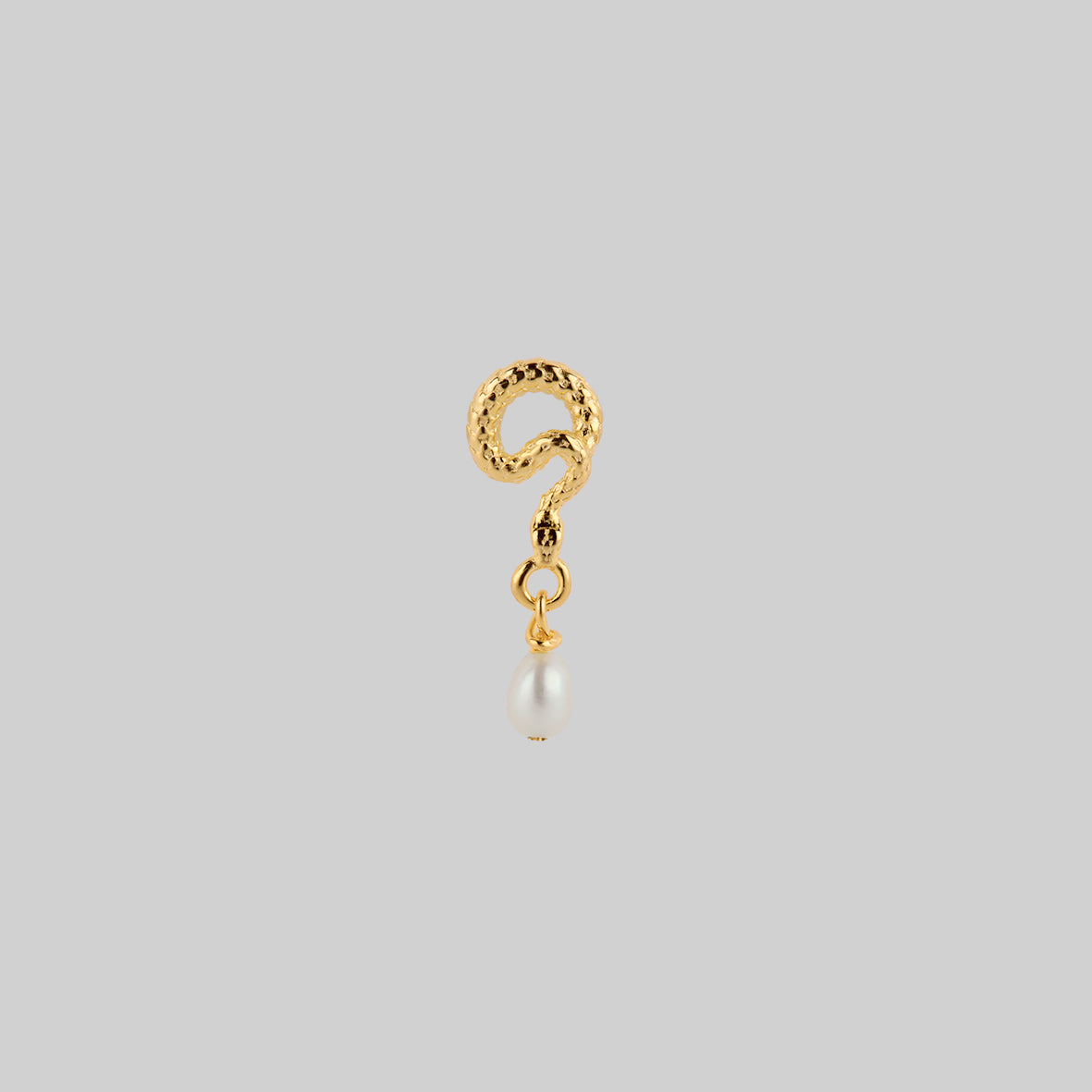 Serpentine Sea Snake Bound Pearl Stud Earrings in Gold - Elegant Jewelry for Women, Perfect for Parties, Weddings & Special Occasions