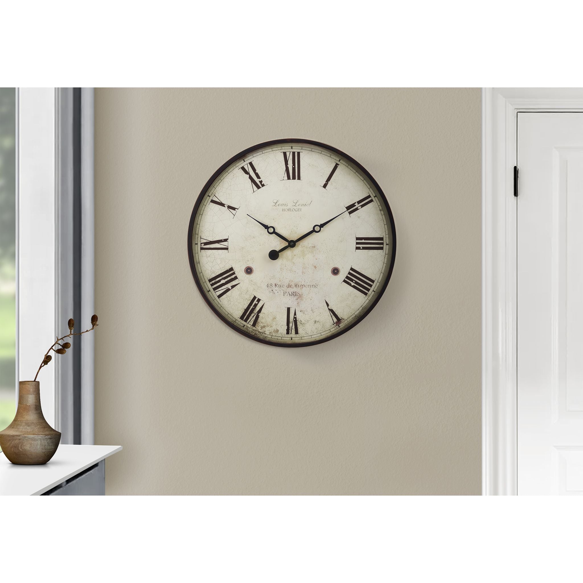 Anders Modern Wall Clock - 20 x 20 Inches, Silent Non-Ticking, Battery Operated - Perfect for Living Room, Bedroom, Office & Home Decor