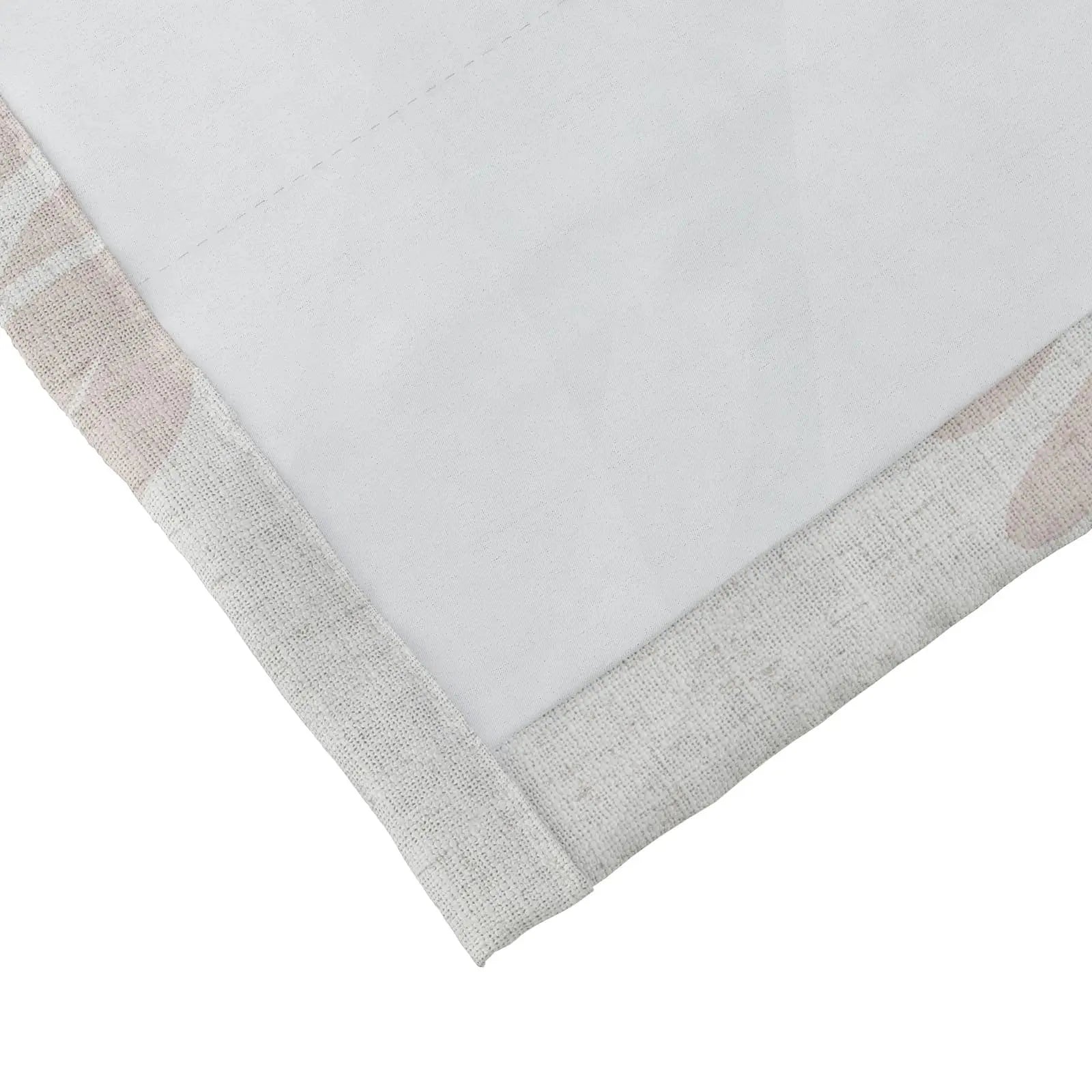 Stefana Silver Print Linen Curtains with Grommet Top - Elegant Window Drapes for Living Room, Bedroom & Dining Room Decor