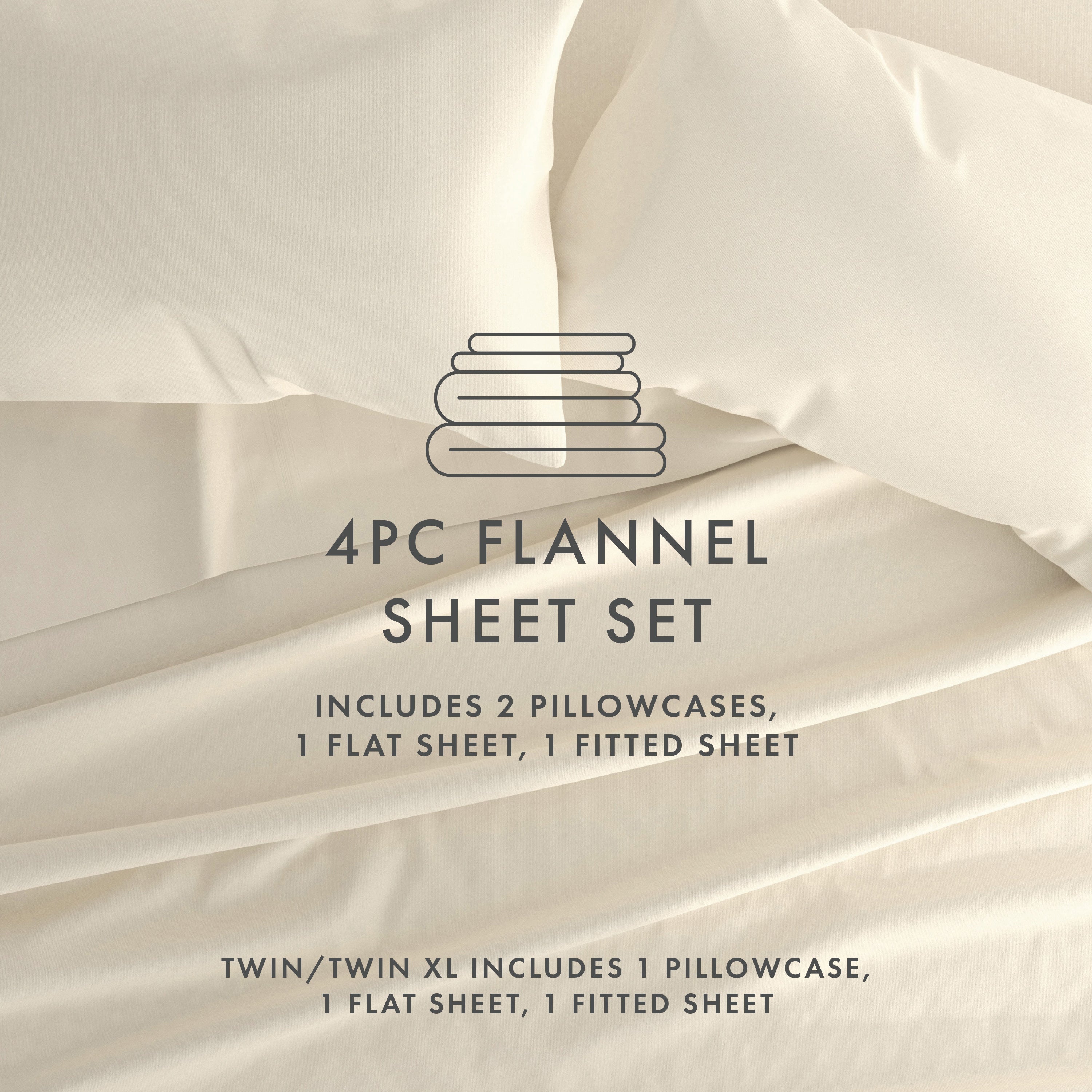 4-Piece Flannel Sheet Set - Super Soft & Cozy Queen Size Bed Sheets - Perfect for Winter & Cold Weather - Warm & Breathable Bedding for Ultimate Comfort - Ideal for Home, Dorm, or Guest Room Use