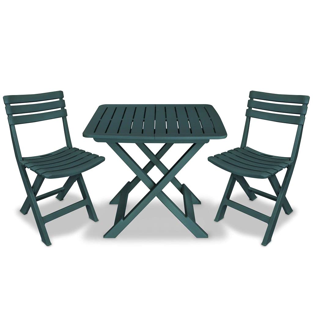3-Piece Outdoor Dining Set - Patio Bistro Table & Chairs with Cushions, Anthracite - Perfect for Balcony, Garden & Backyard Relaxation