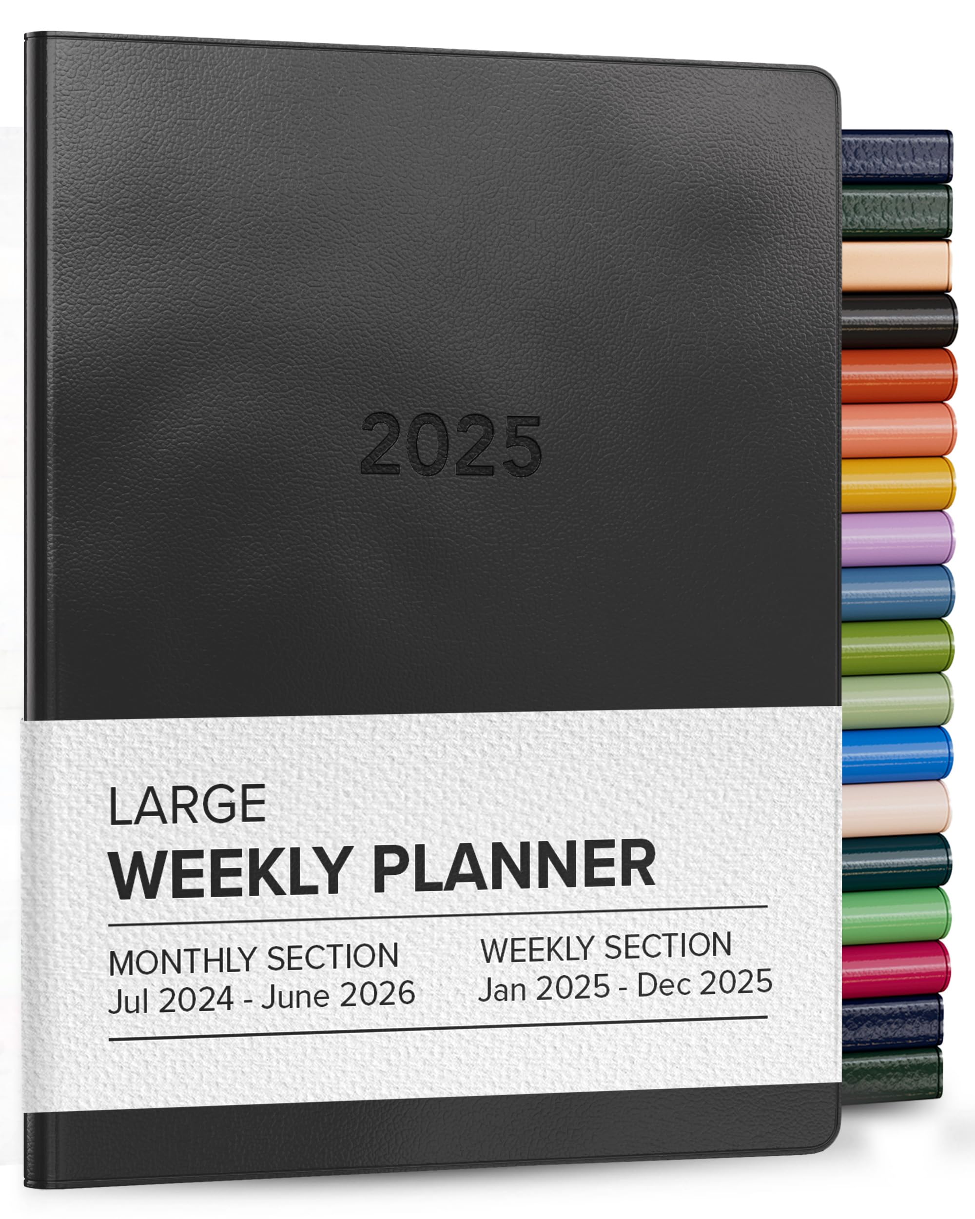 **2025 Large Weekly & Monthly Planner - Durable Faux Leather Calendar Notebook, 192 Pages, Softcover Book Bound (9.75