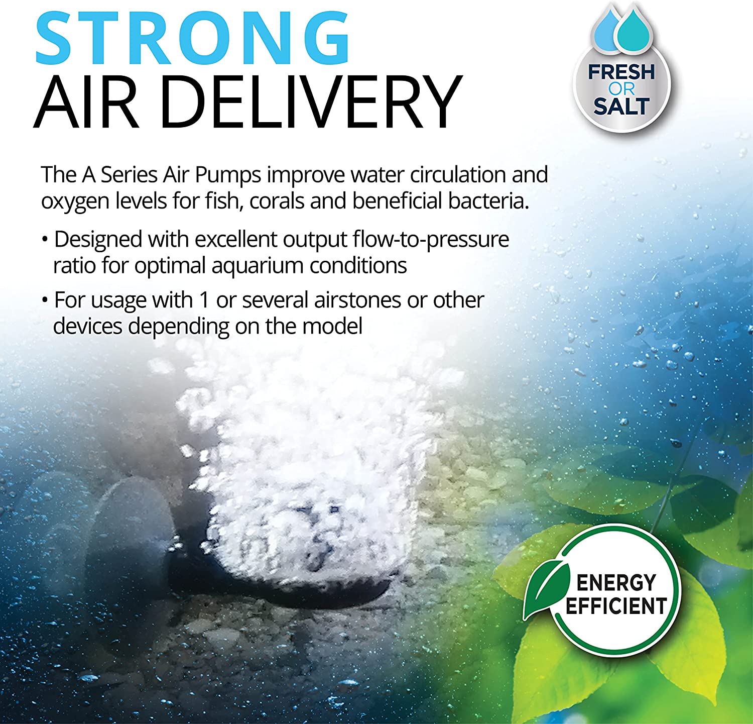 Fluval A Series Air Pump - Quiet Aquarium Air Pump for Fish Tanks, Hydroponics & Oxygenation | Ideal for Home Aquariums, Fish Breeding & Pond Aeration