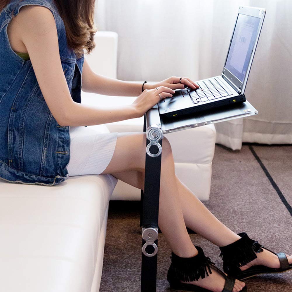 Foldable Laptop Bed Table - Adjustable & Portable Aluminum Alloy Tray for Lying Down Work, Study, or Watching Movies in Bed