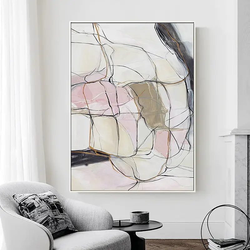Abstract Painting #AB 006 - Modern Wall Art for Living Room, Bedroom & Office Decor | Handmade Canvas Artwork