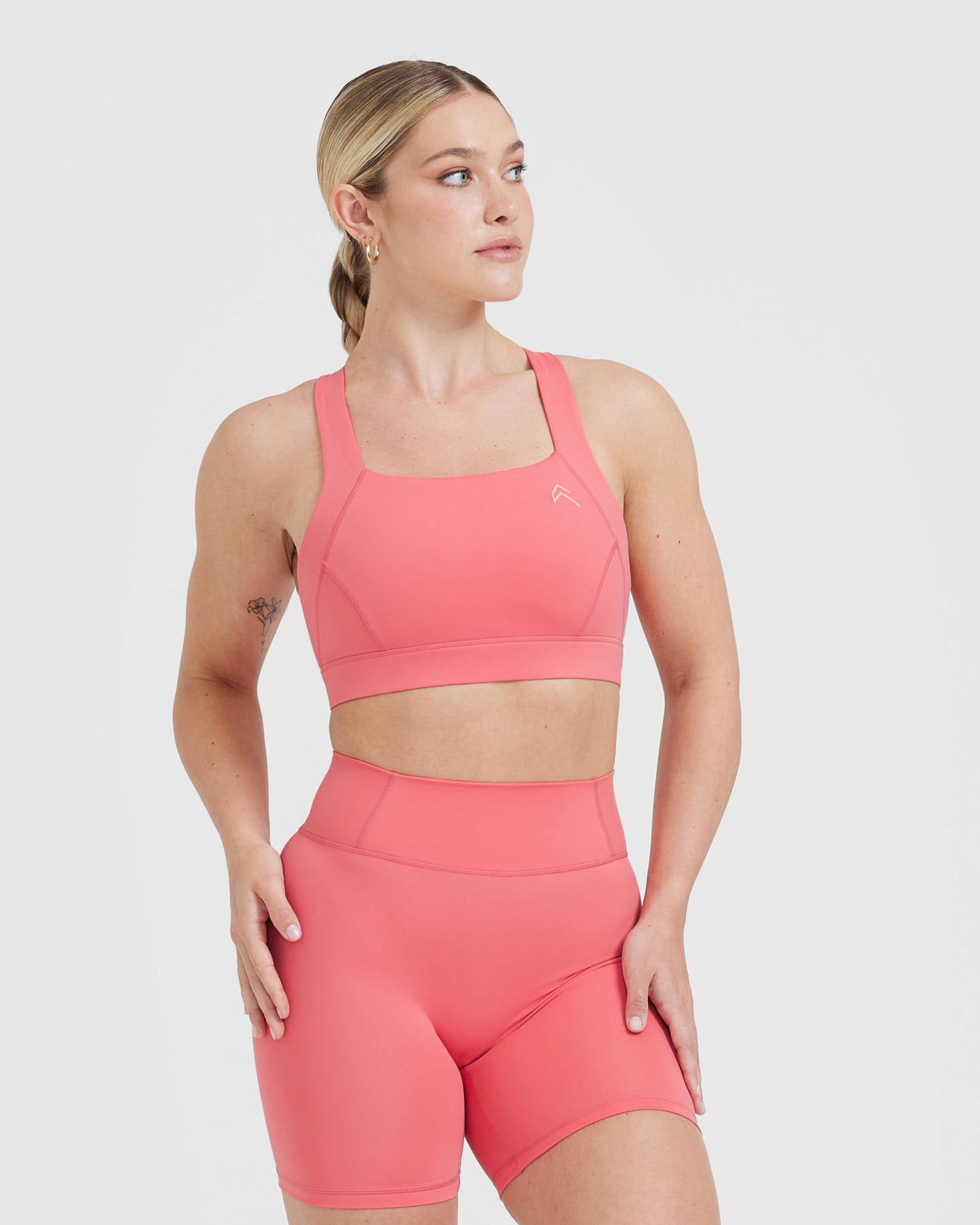Timeless Wide Strap Sports Bra for Women - Comfortable High Support Workout Top in Amplify Pink | Perfect for Yoga, Running & Gym Fitness