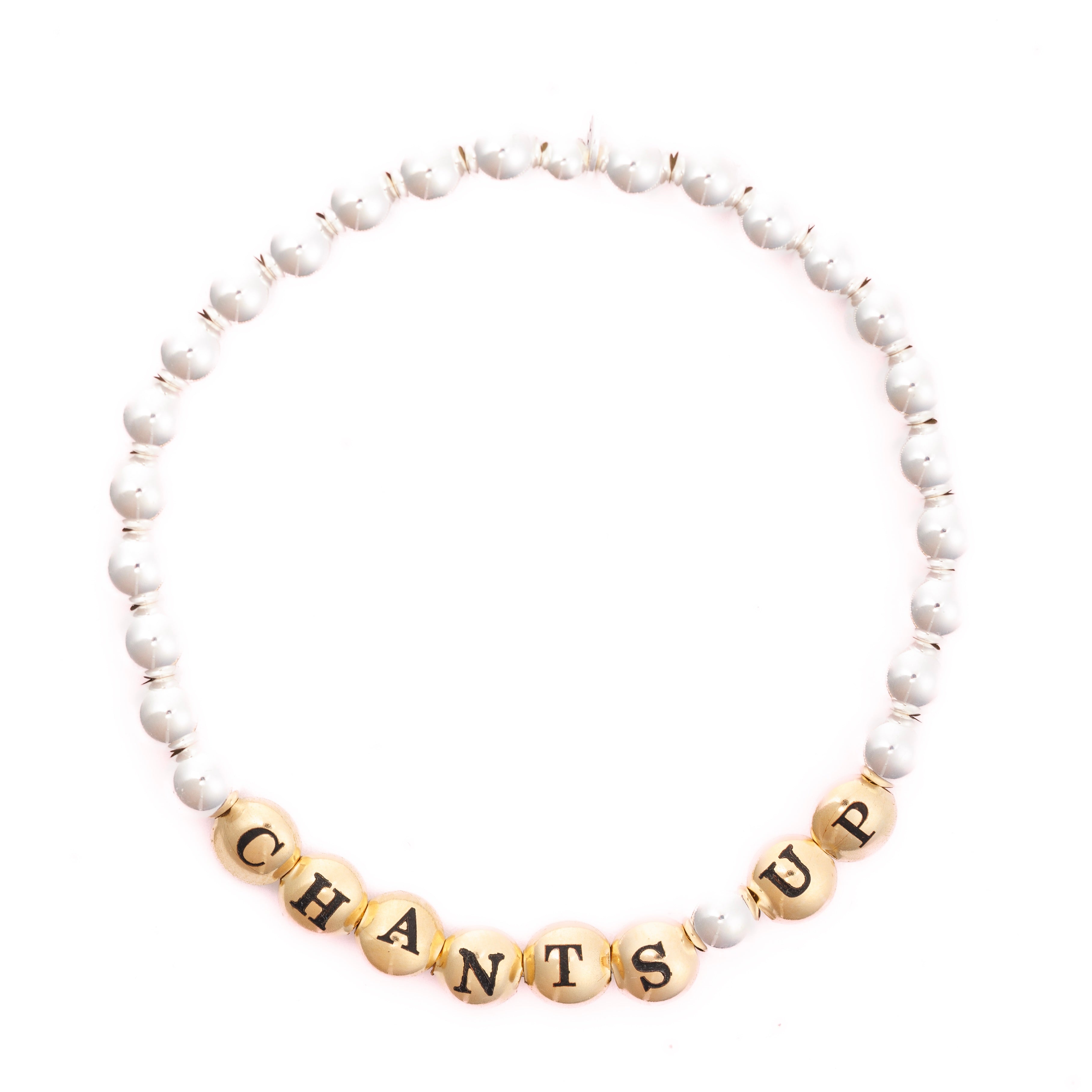Mixed Metal Beaded TEAM Bracelet - Adjustable Friendship Bracelet for Women & Men - Perfect for Sports Teams, Gifts & Everyday Wear