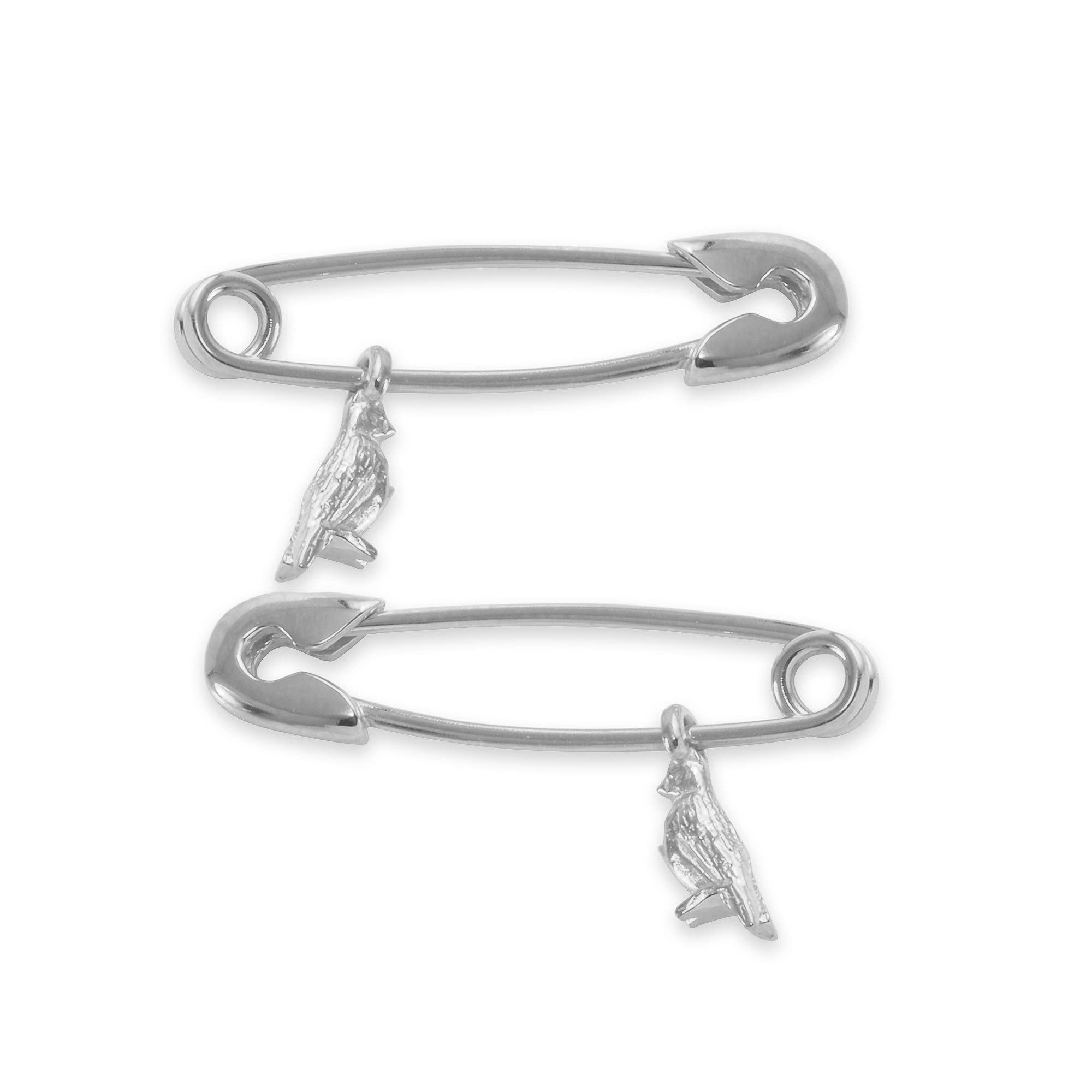 Monte Christo Safety Pin Charm Earring - Sterling Silver Single Hoop Earring for Women | Unique Jewelry Gift | Made in USA | Perfect for Casual Wear, Parties & Gifting