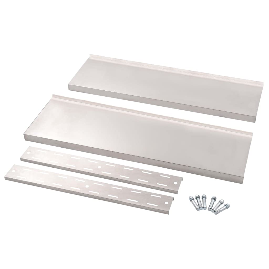 Stainless Steel Floating Shelves for Bathroom & Kitchen - 2-Tier Wall Mounted Storage Shelf (39.4