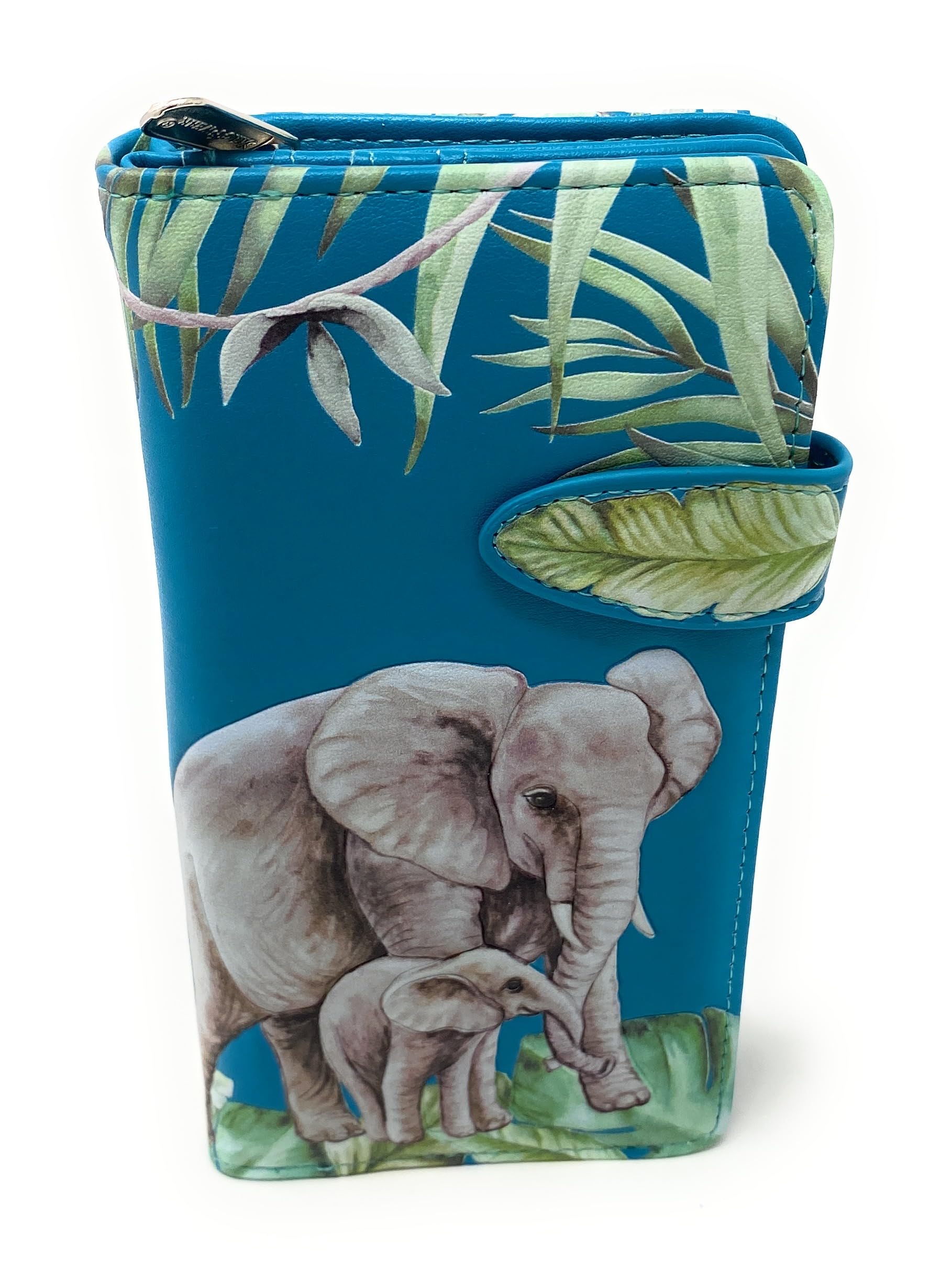 Shag Wear Elephant Jungle Large Animal Wallet for Women & Teens - Vegan Faux Leather 7