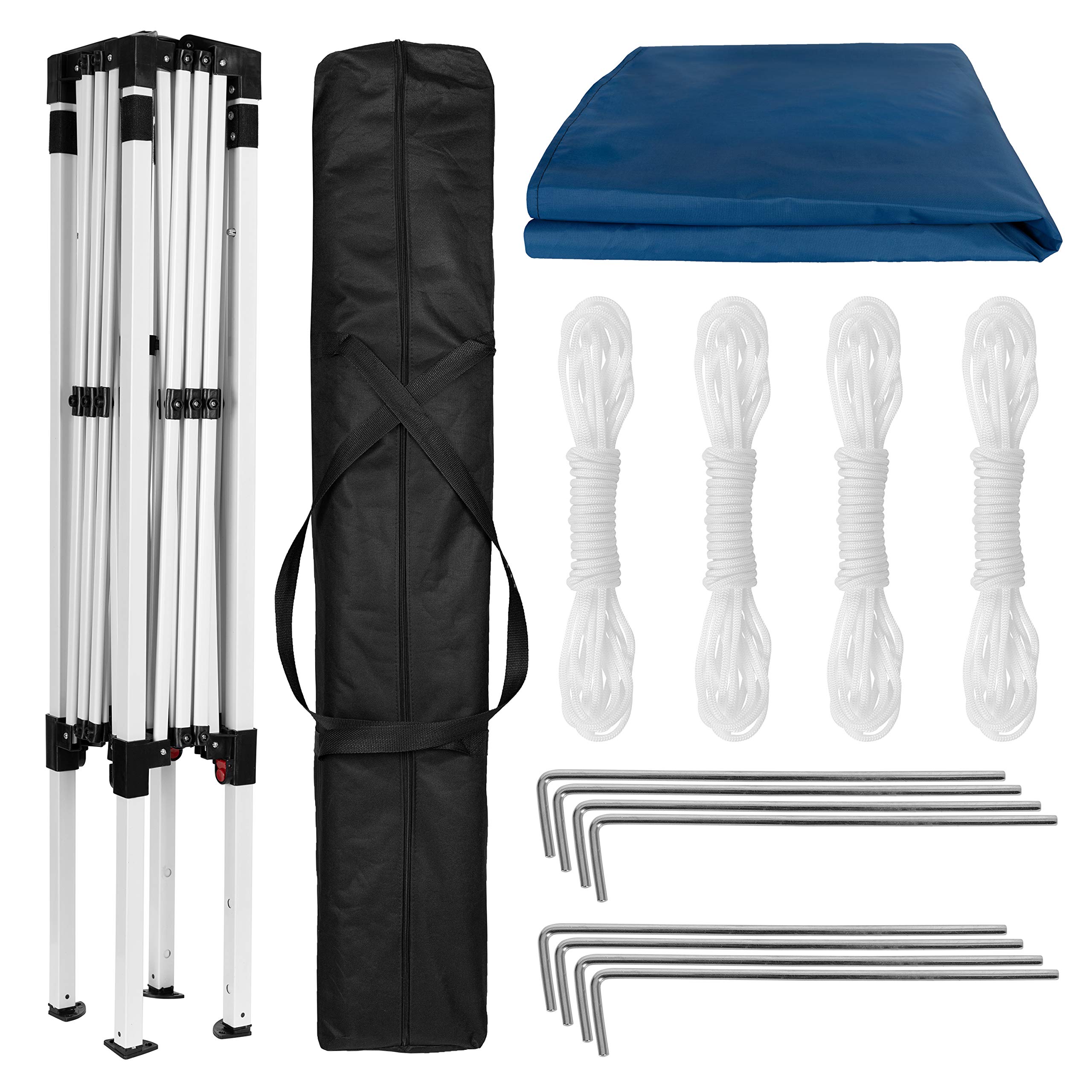 8'x8' Blue Outdoor Pop Up Canopy Tent with Slanted Legs & Carry Bag - Perfect for Parties, Picnics, Camping, and Outdoor Events