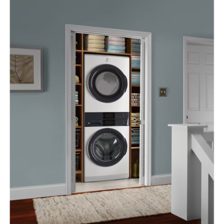 Electrolux ELTE730CAW 5.1 Cu. Ft. Front Load Washer & 8 Cu. Ft. Electric Dryer Laundry Tower in White - Perfect for Small Spaces & Energy-Efficient Home Laundry