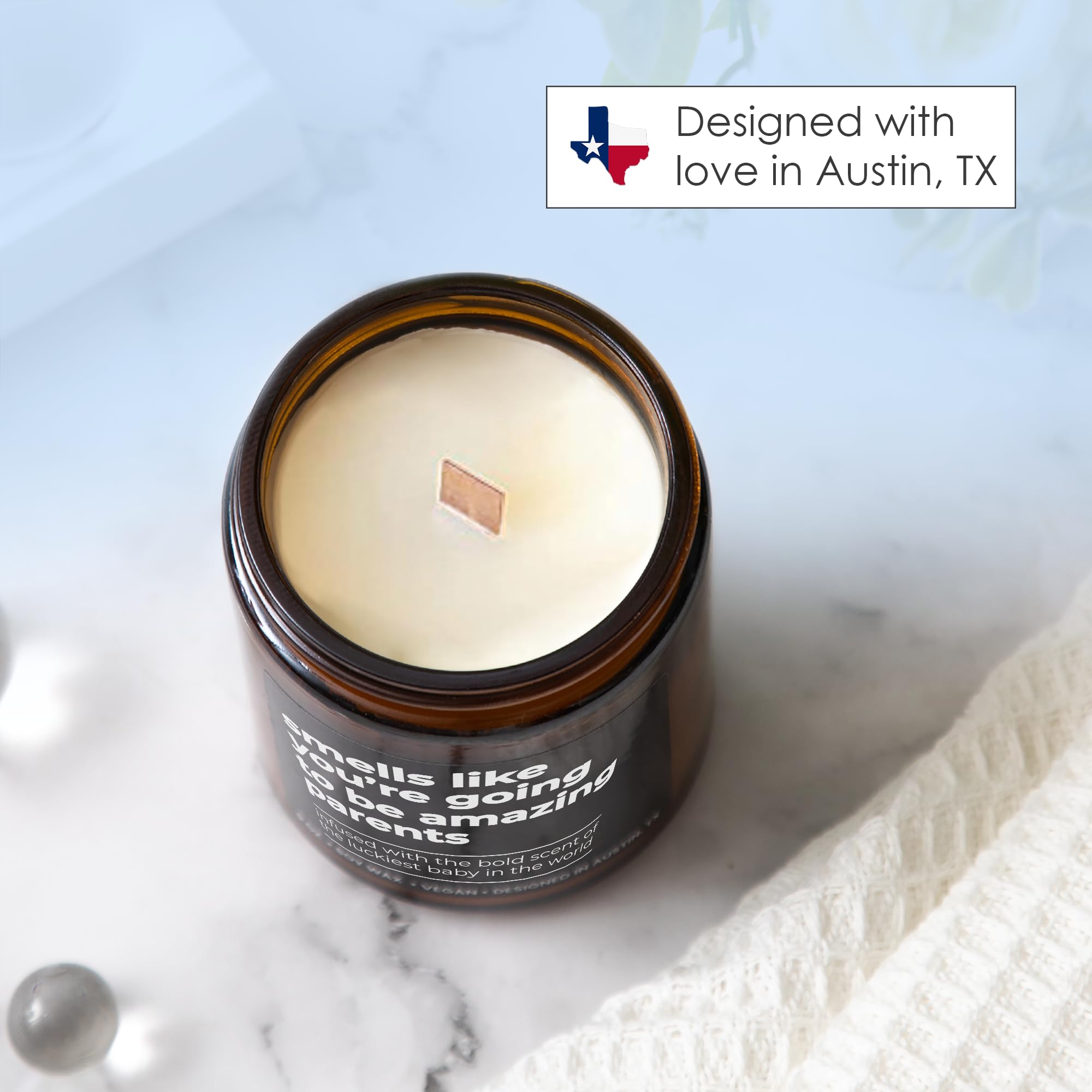 Unique New Parents Candle - Thoughtful Gender Reveal Gift for Mom & Dad, Perfect for Mother's Day & Father's Day - Ideal for Baby Showers, Nurseries & New Parent Celebrations