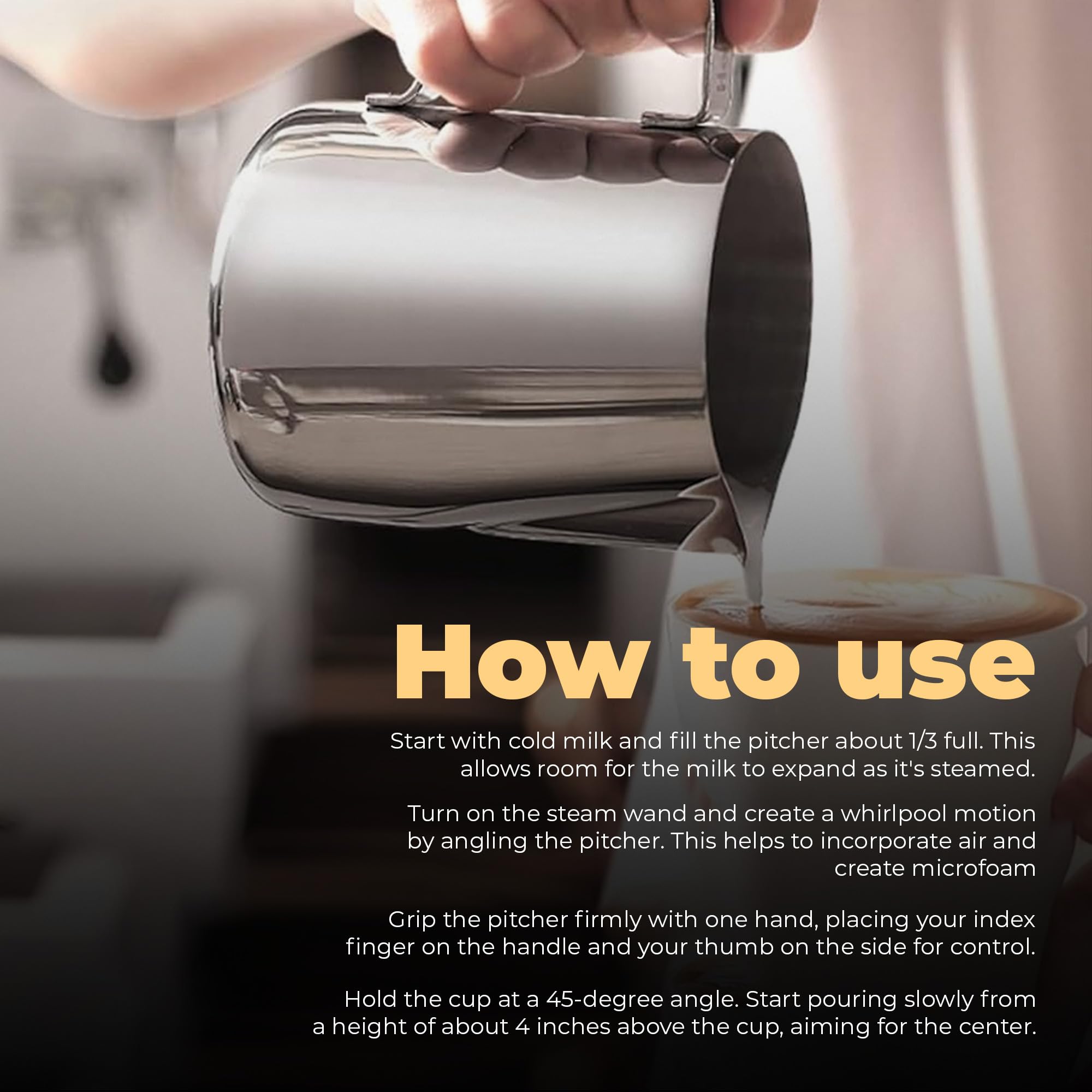 Rattleware 32 oz Macchiato Milk Frothing Pitcher - Premium Stainless Steel for Latte Art, Home & Cafe Use | Perfect for Espresso, Cappuccino & Hot Chocolate Making